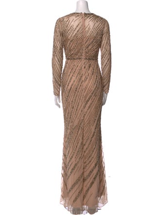 Mac Duggal Striped Long Dress