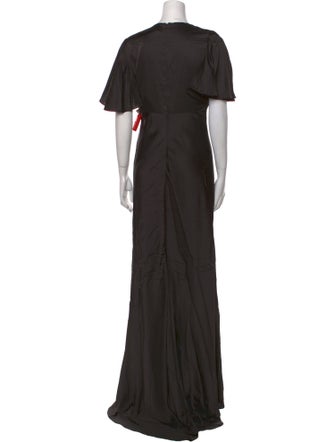 Mac Duggal V-Neck Long Dress