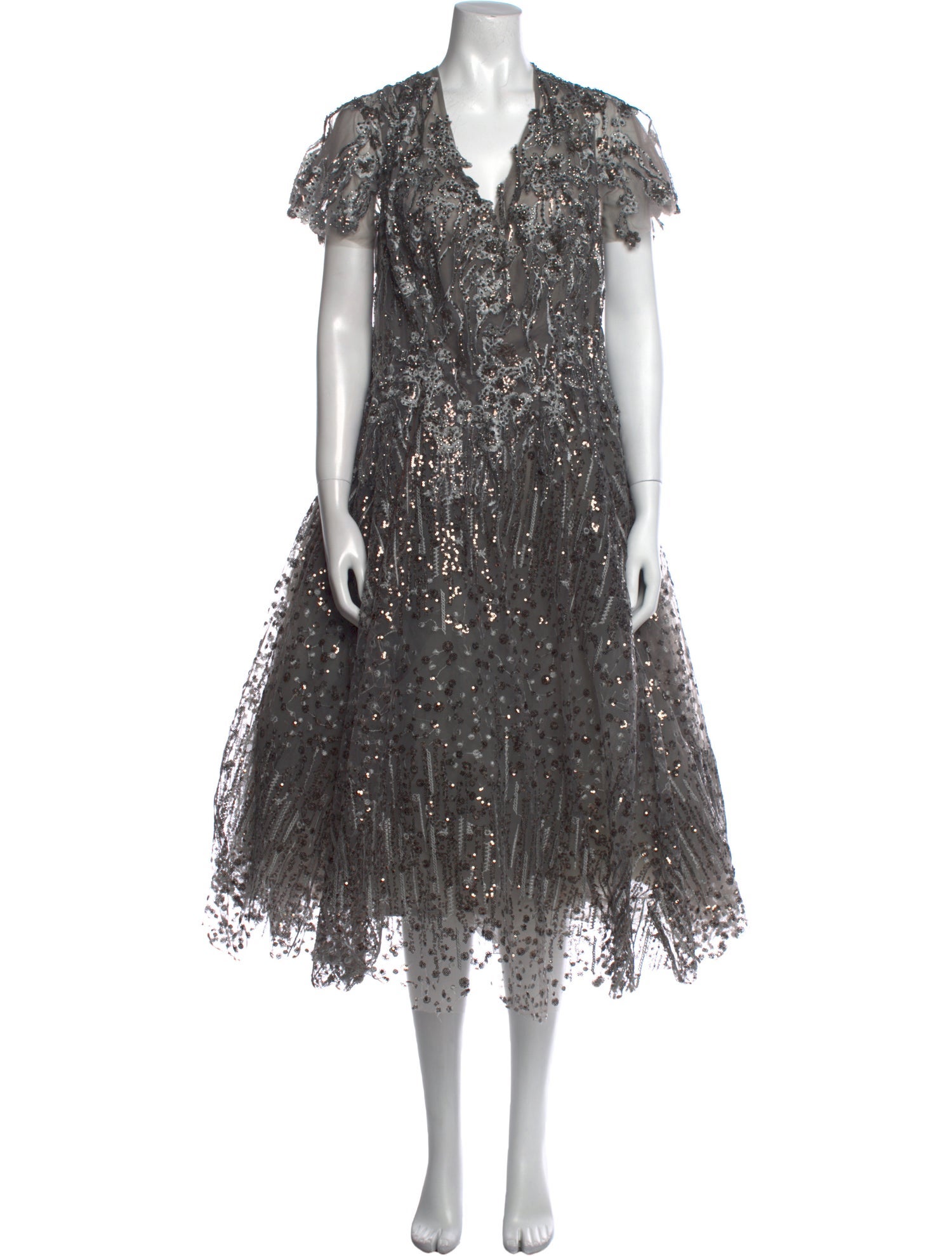 Mac Duggal V-Neck Long Dress