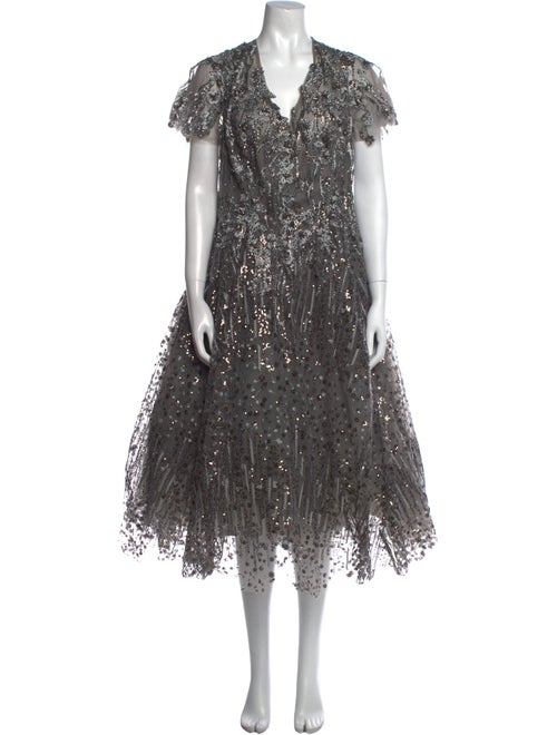 Mac Duggal V-Neck Long Dress