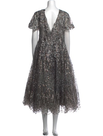 Mac Duggal V-Neck Long Dress