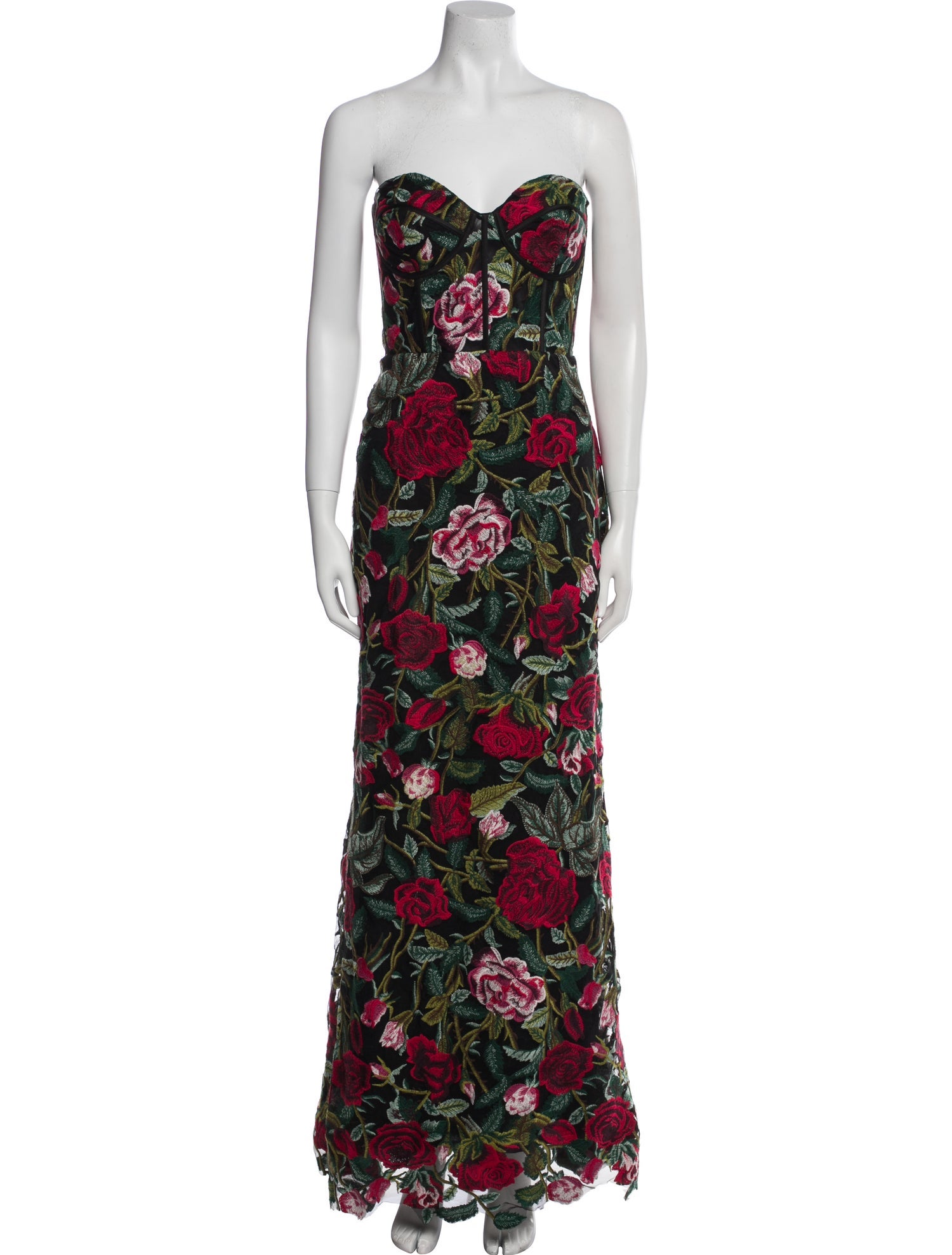 Mac Duggal Floral Print Long Dress w/ Tags