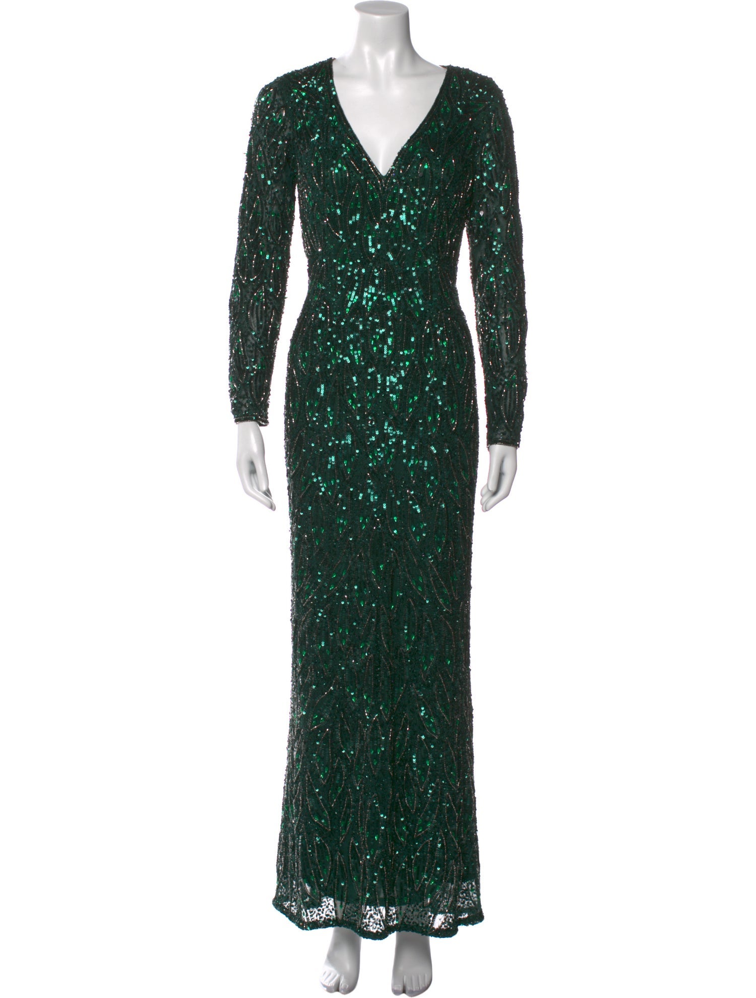 Mac Duggal V-Neck Long Dress