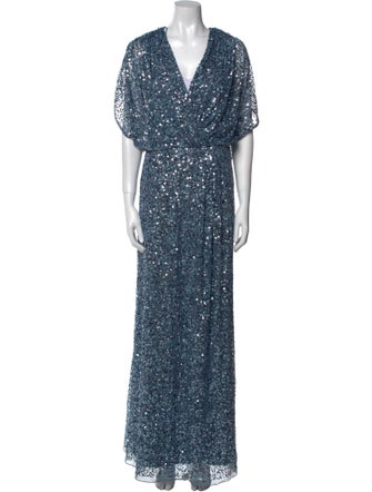 Mac Duggal V-Neck Long Dress