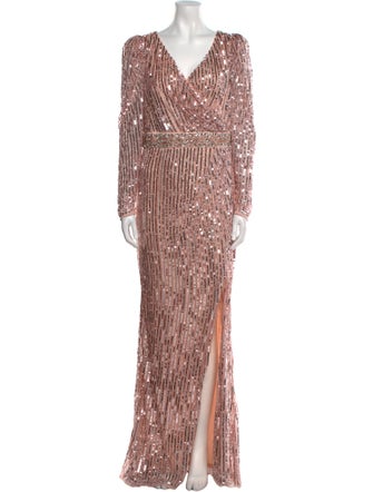 Mac Duggal Printed Long Dress