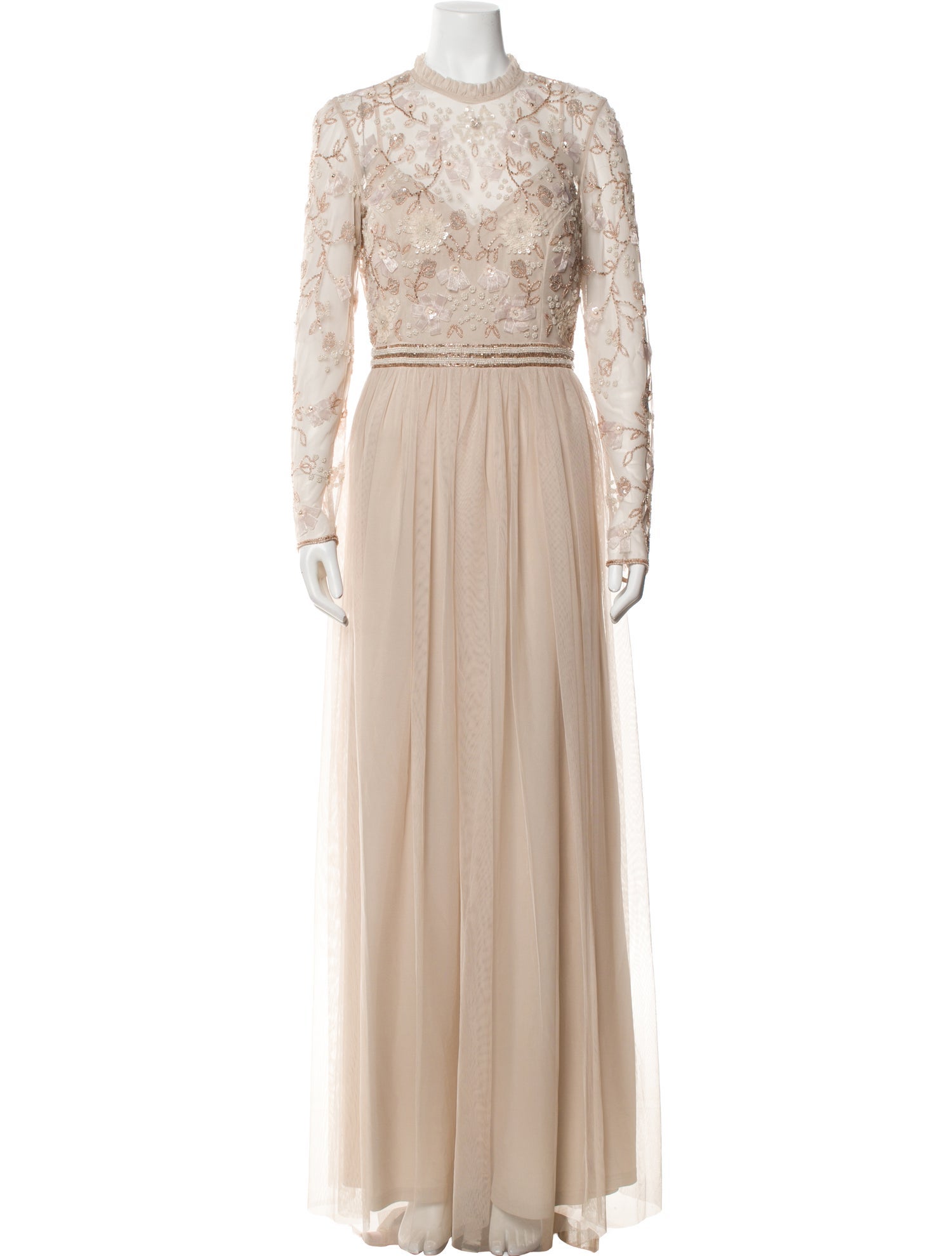 Mac Duggal Mock Neck Long Dress