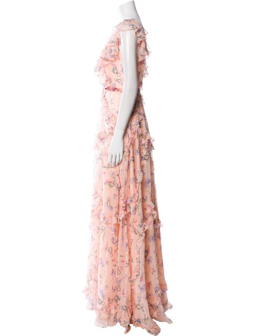 Mac Duggal Floral Print Long Dress