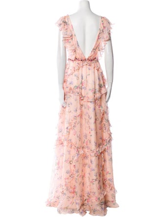 Mac Duggal Floral Print Long Dress