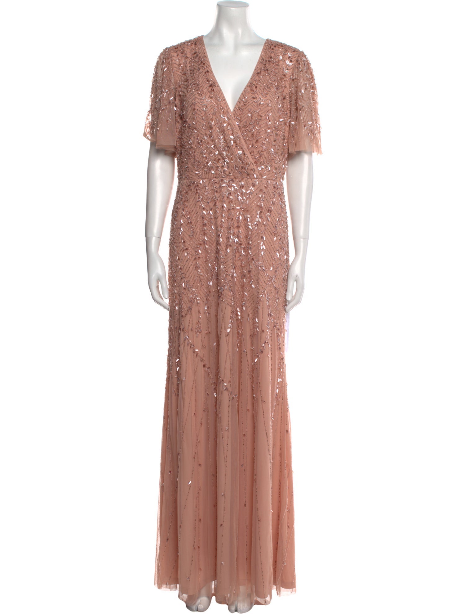 Mac Duggal V-Neck Long Dress