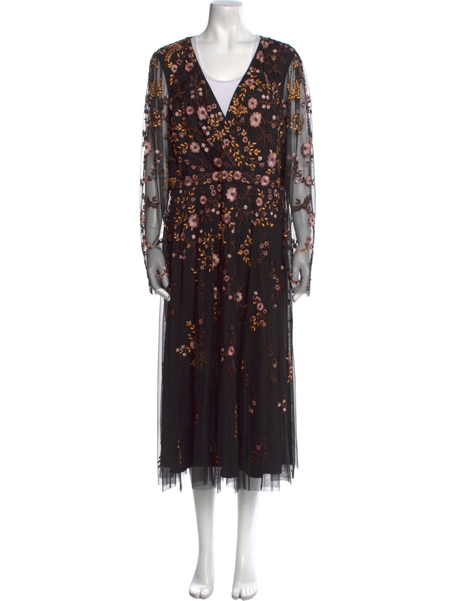 Mac Duggal Floral Print Long Dress