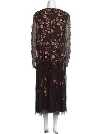 Mac Duggal Floral Print Long Dress