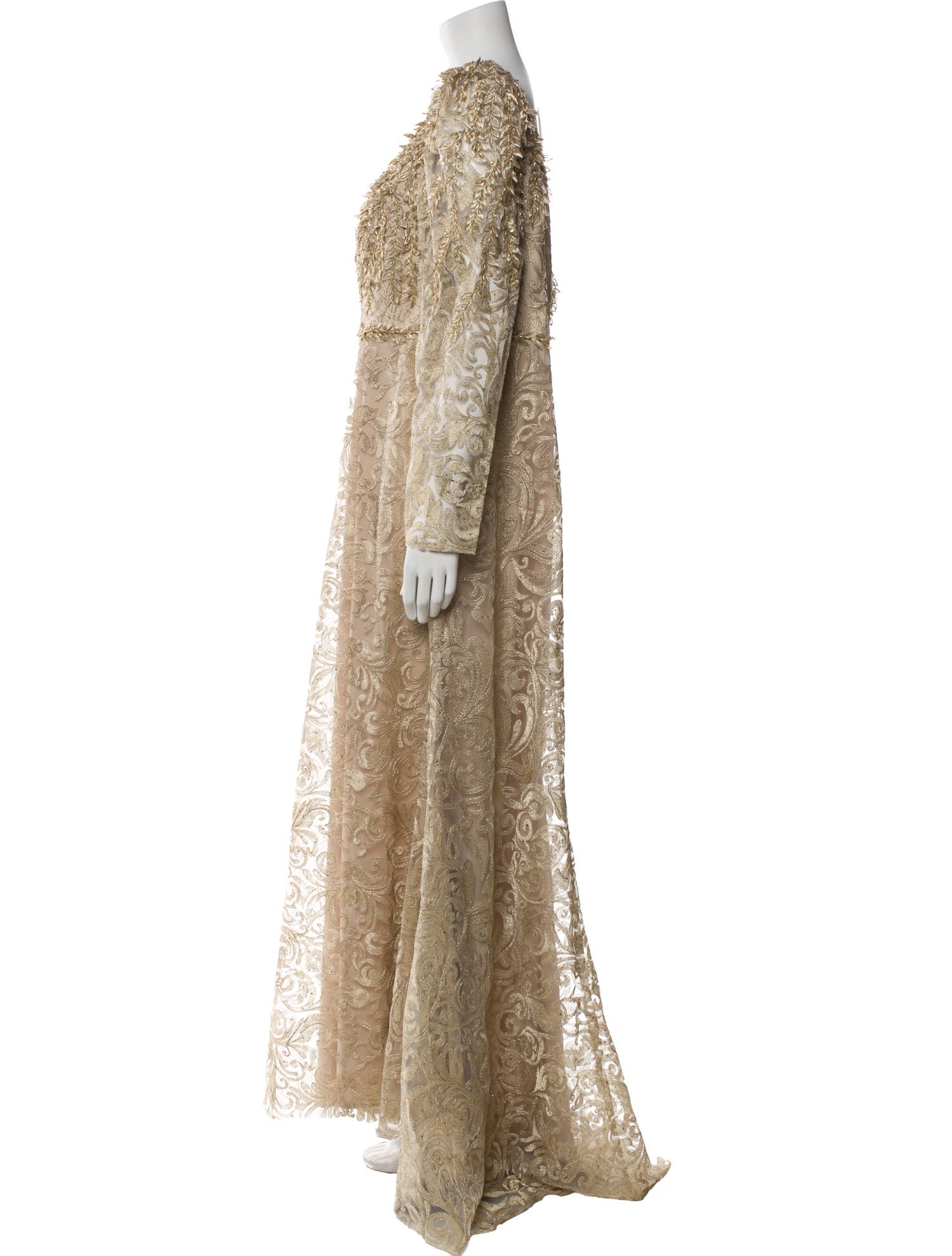 Mac Duggal Lace Pattern Long Dress