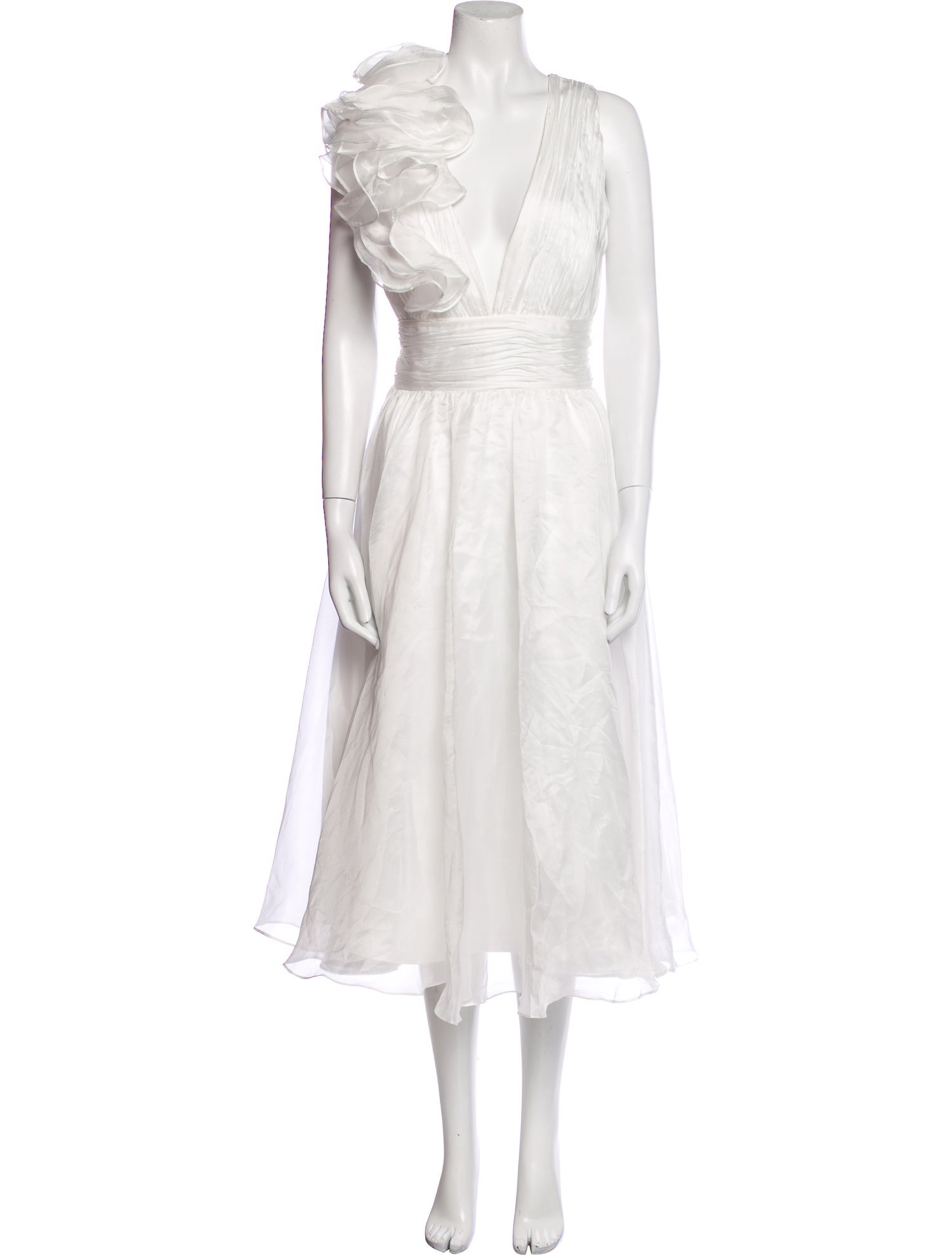 Mac Duggal V-Neck Midi Length Dress