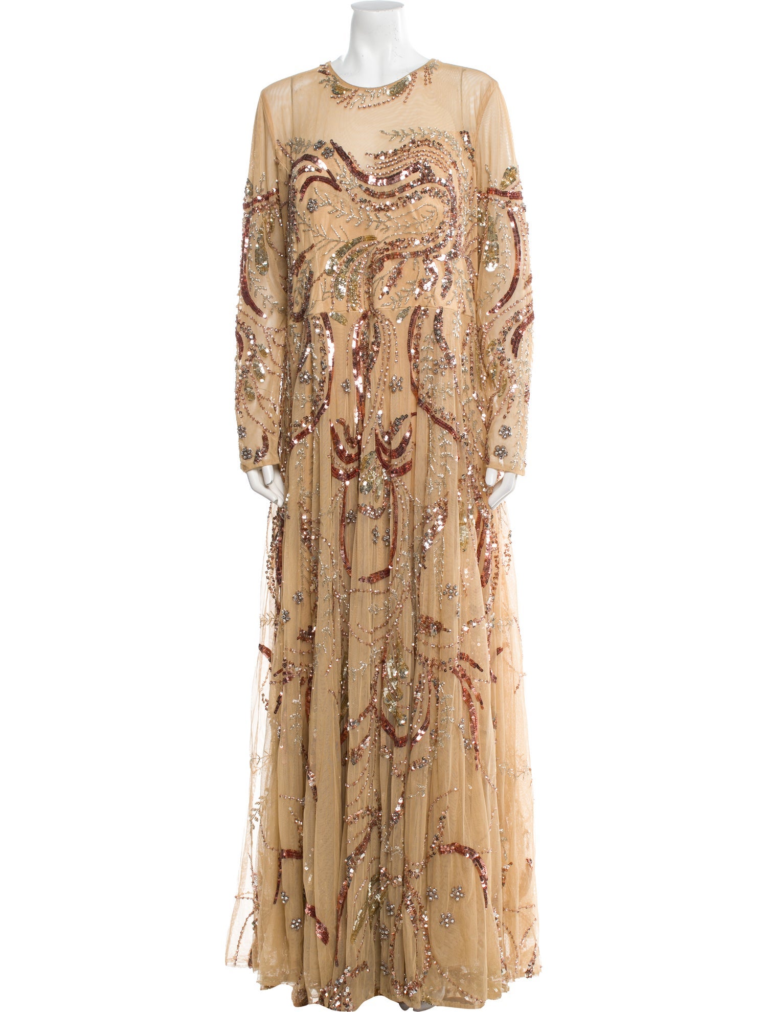 Mac Duggal Paisley Print Long Dress