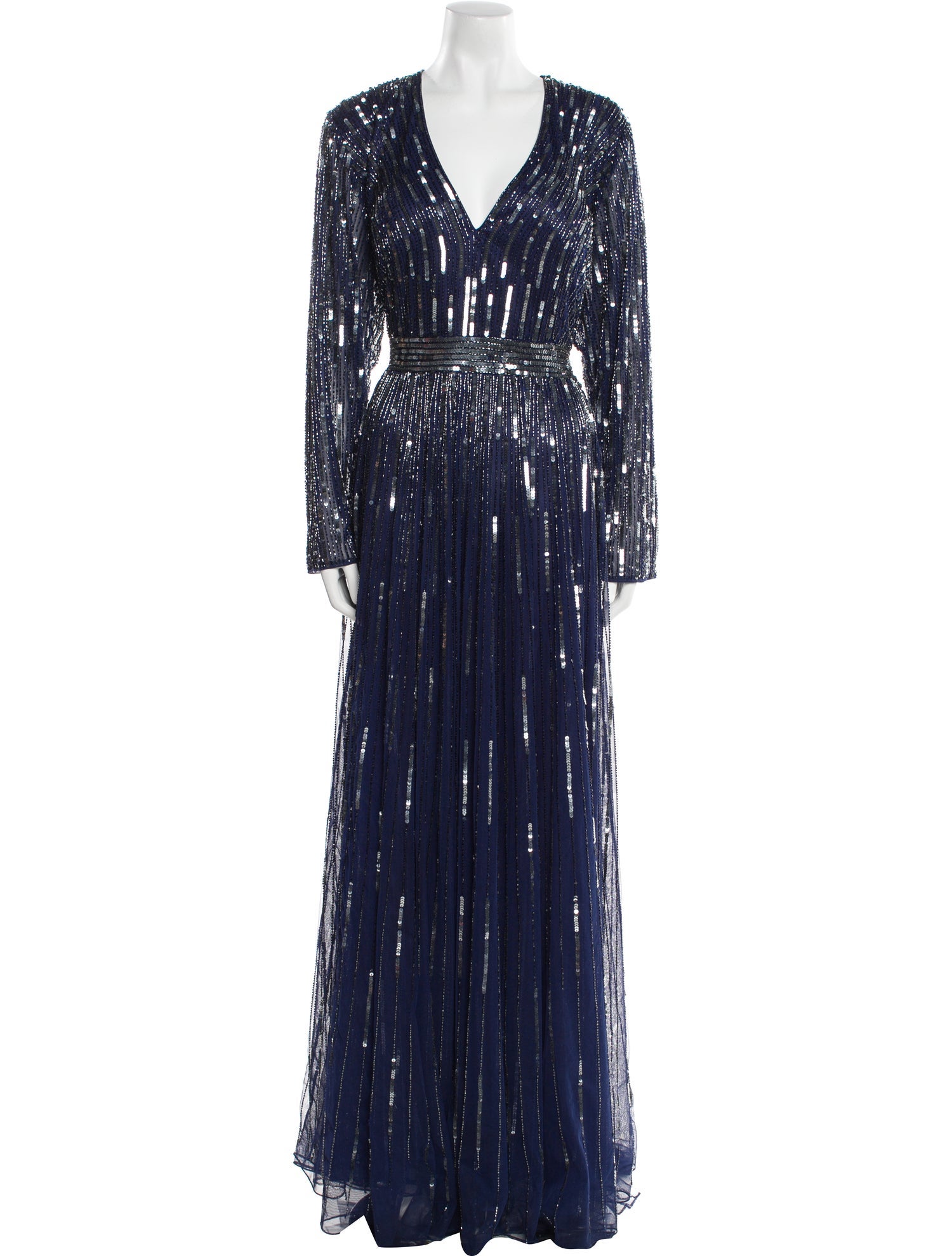 Mac Duggal V-Neck Long Dress