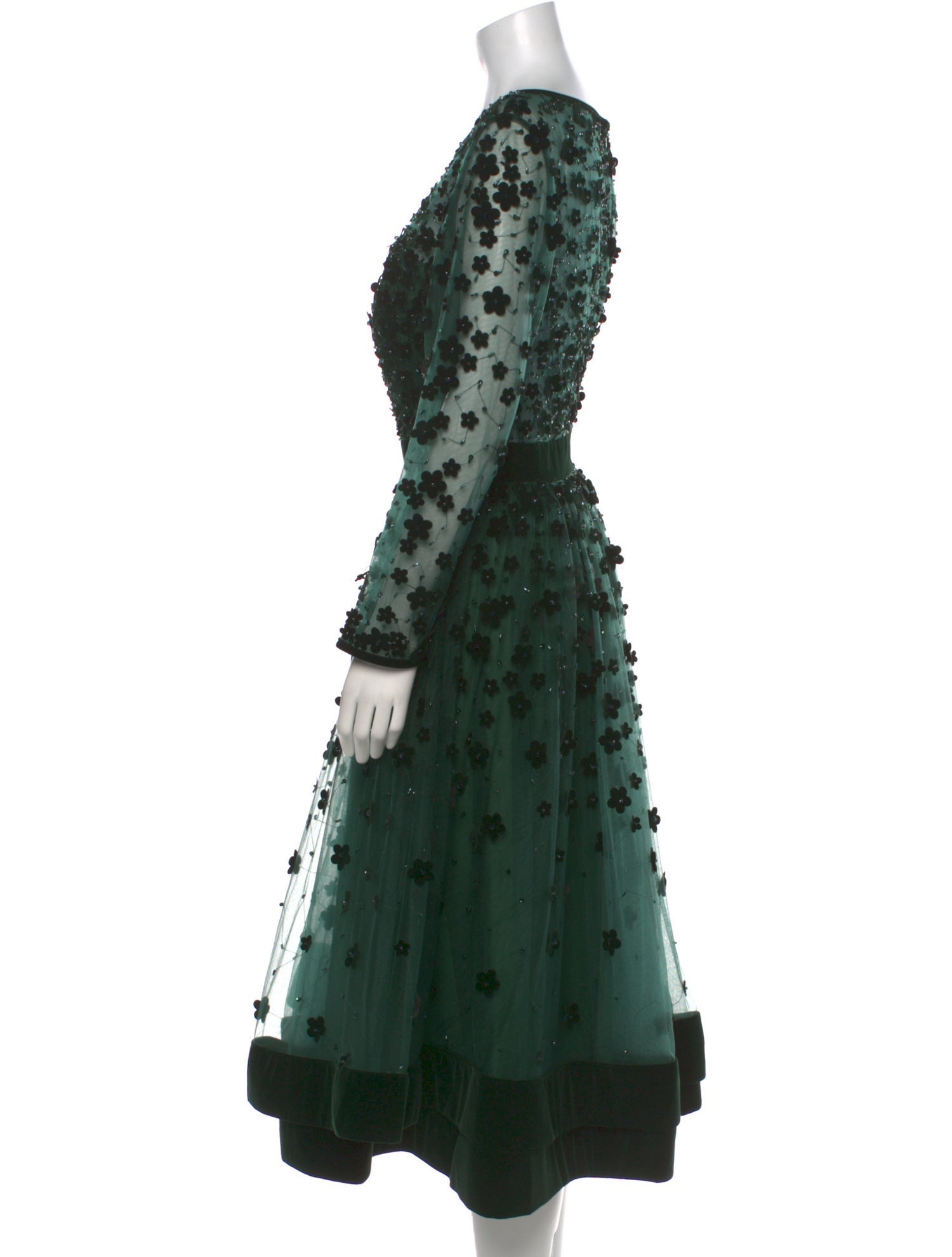 Mac Duggal Polka Dot Print Midi Length Dress