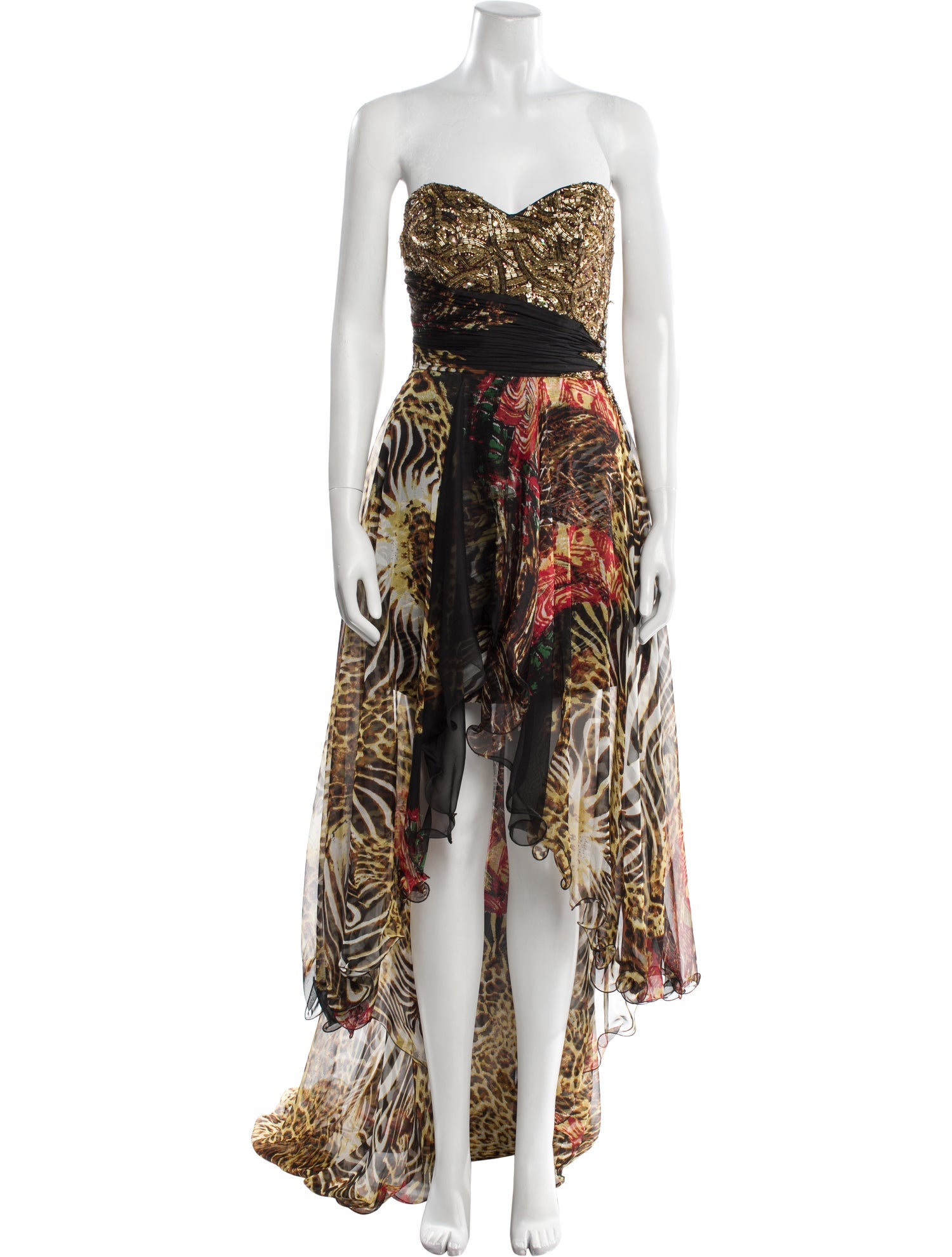 Mac Duggal Printed Long Dress