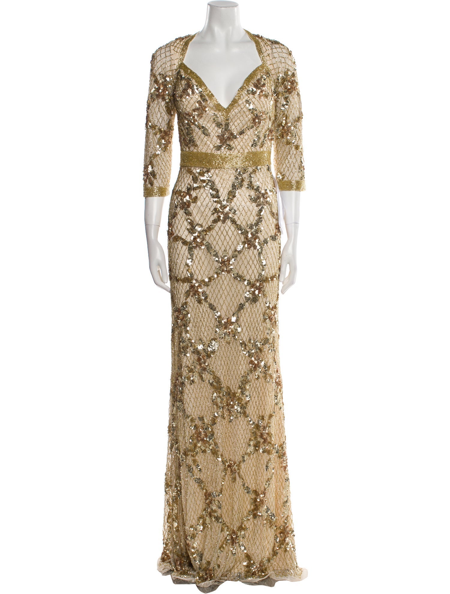 Mac Duggal V-Neck Long Dress