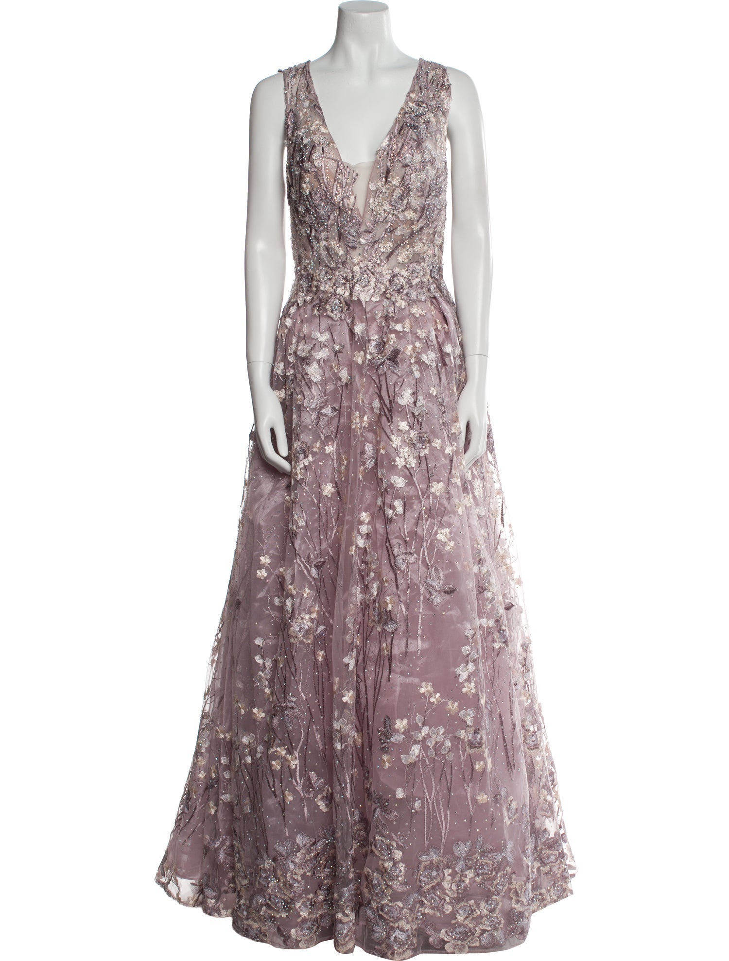 Mac Duggal Floral Print Long Dress w/ Tags