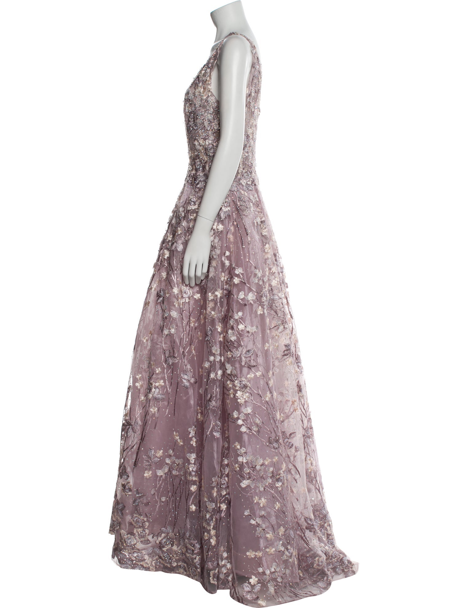 Mac Duggal Floral Print Long Dress w/ Tags