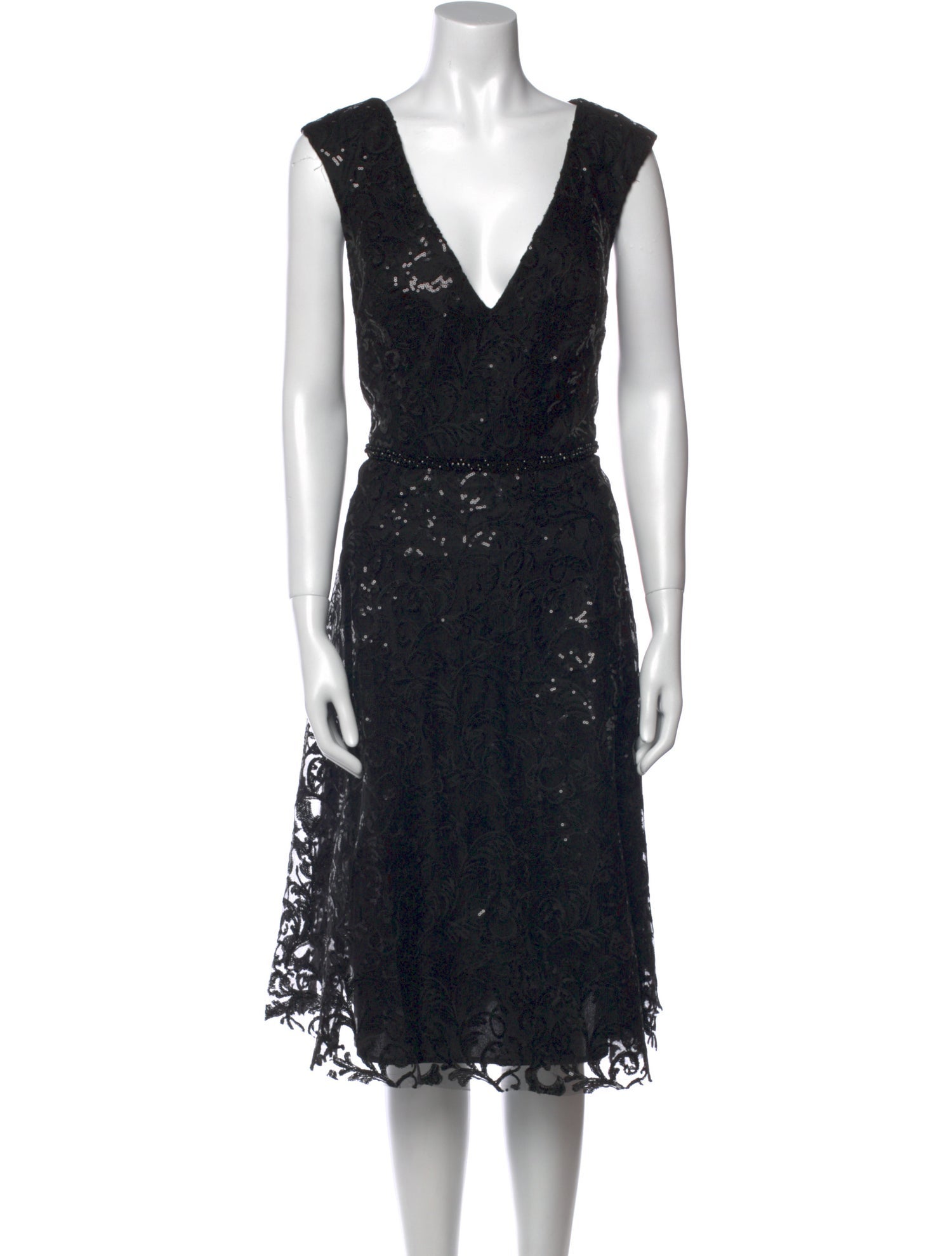 Mac Duggal Lace Pattern Midi Length Dress w/ Tags