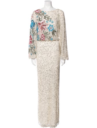 Mac Duggal Printed Long Dress