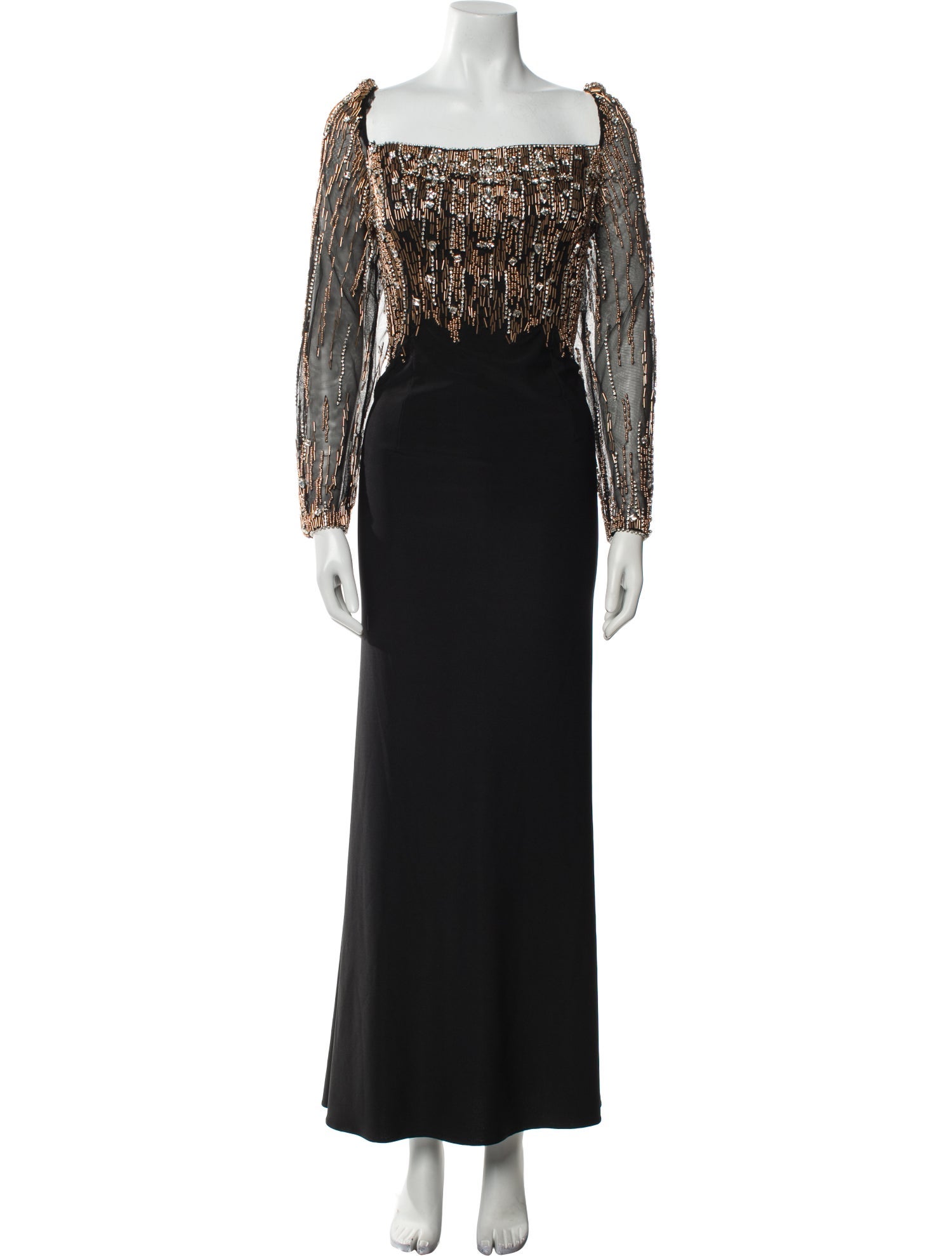 Mac Duggal Square Neckline Long Dress