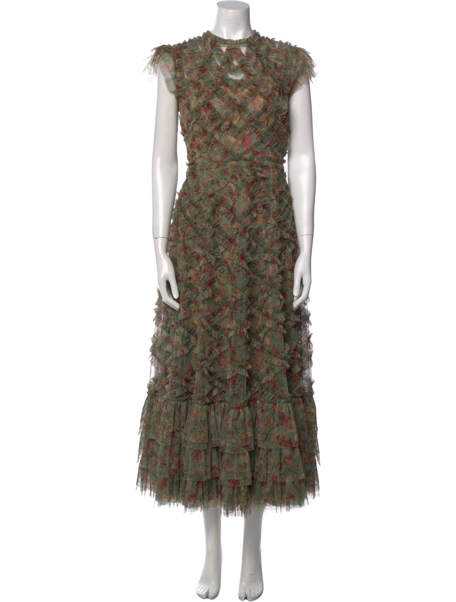 Mac Duggal Floral Print Long Dress w/ Tags