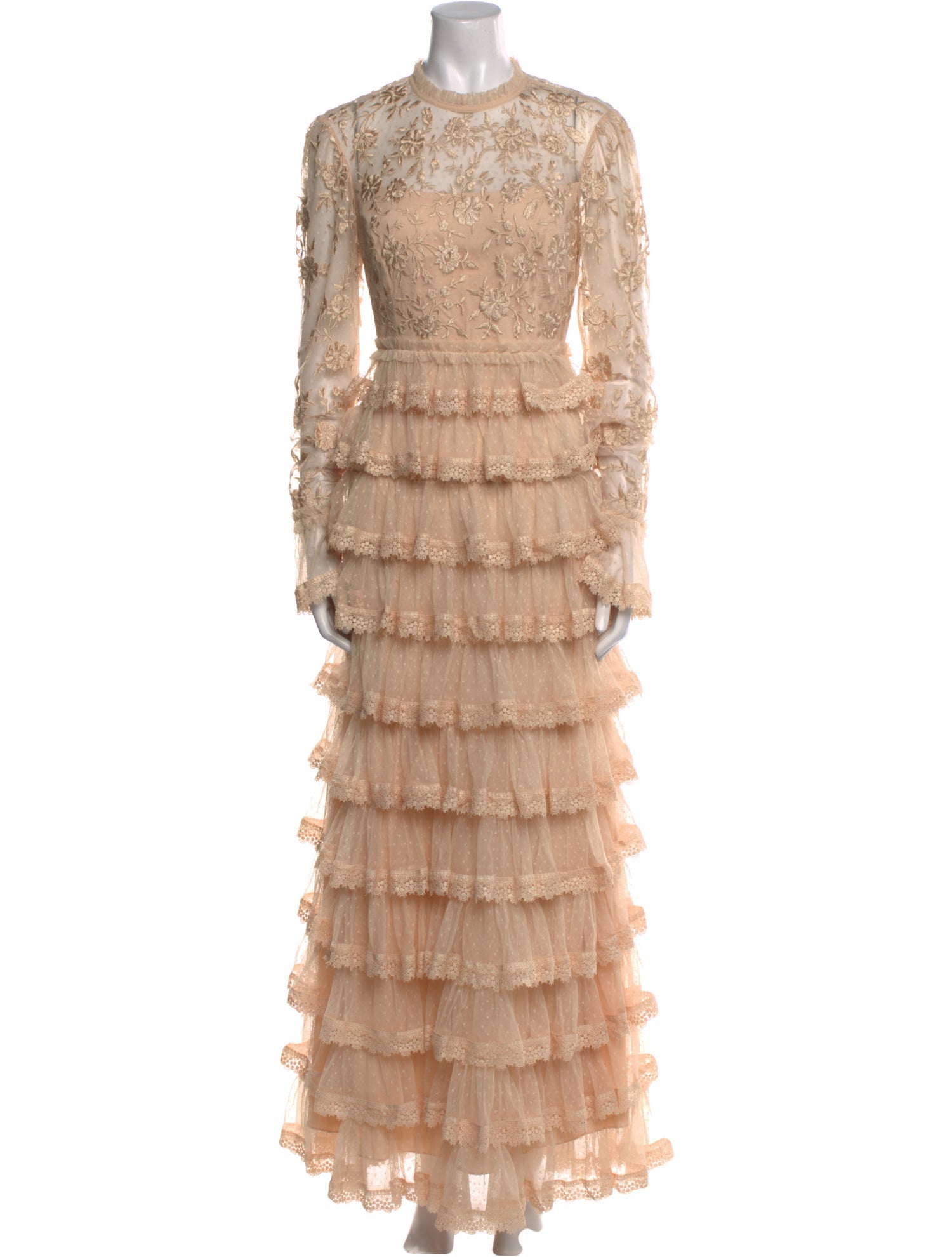 Mac Duggal Lace Pattern Long Dress w/ Tags