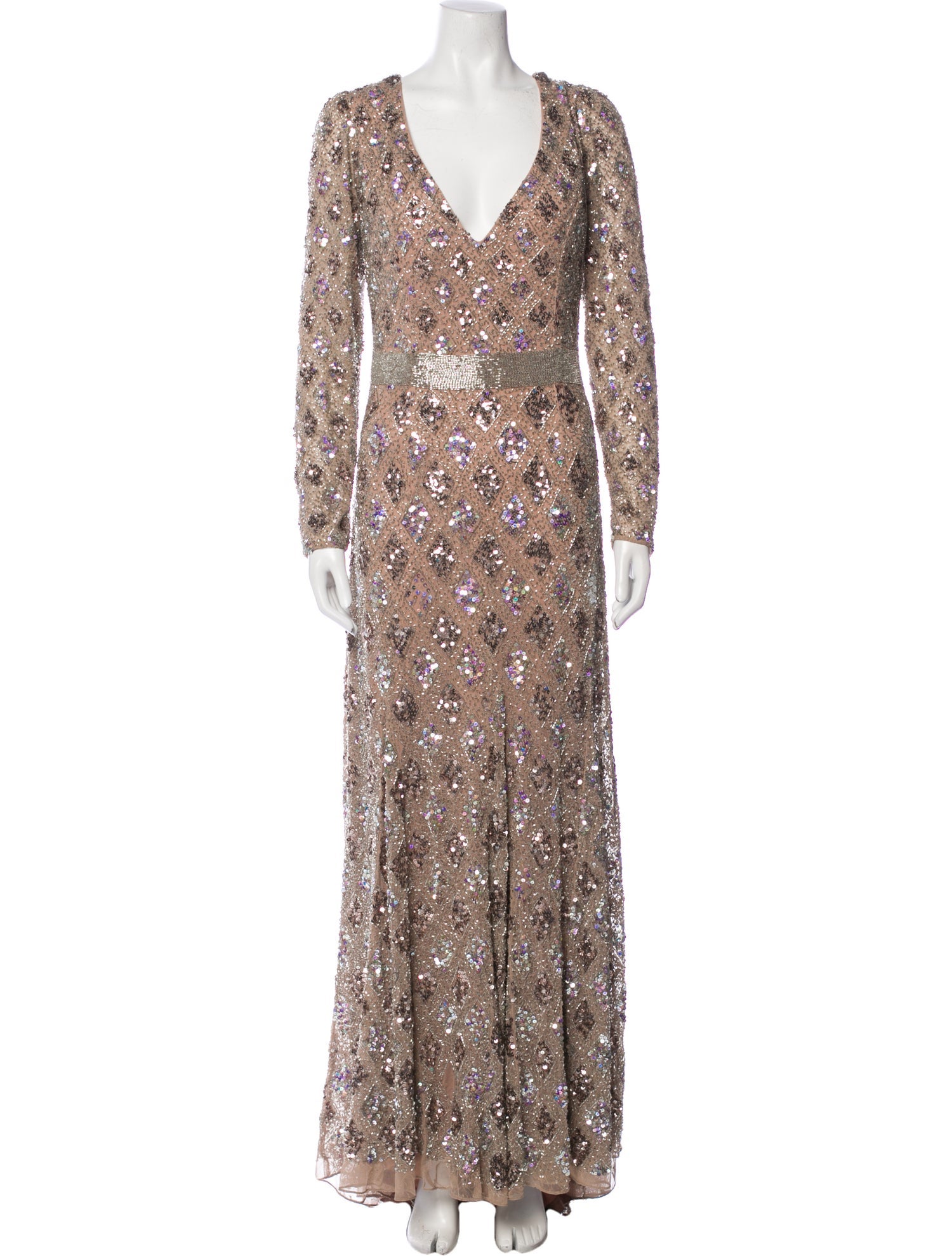 Mac Duggal Floral Print Long Dress