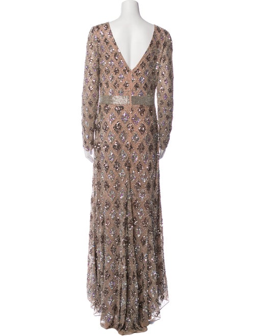 Mac Duggal Floral Print Long Dress