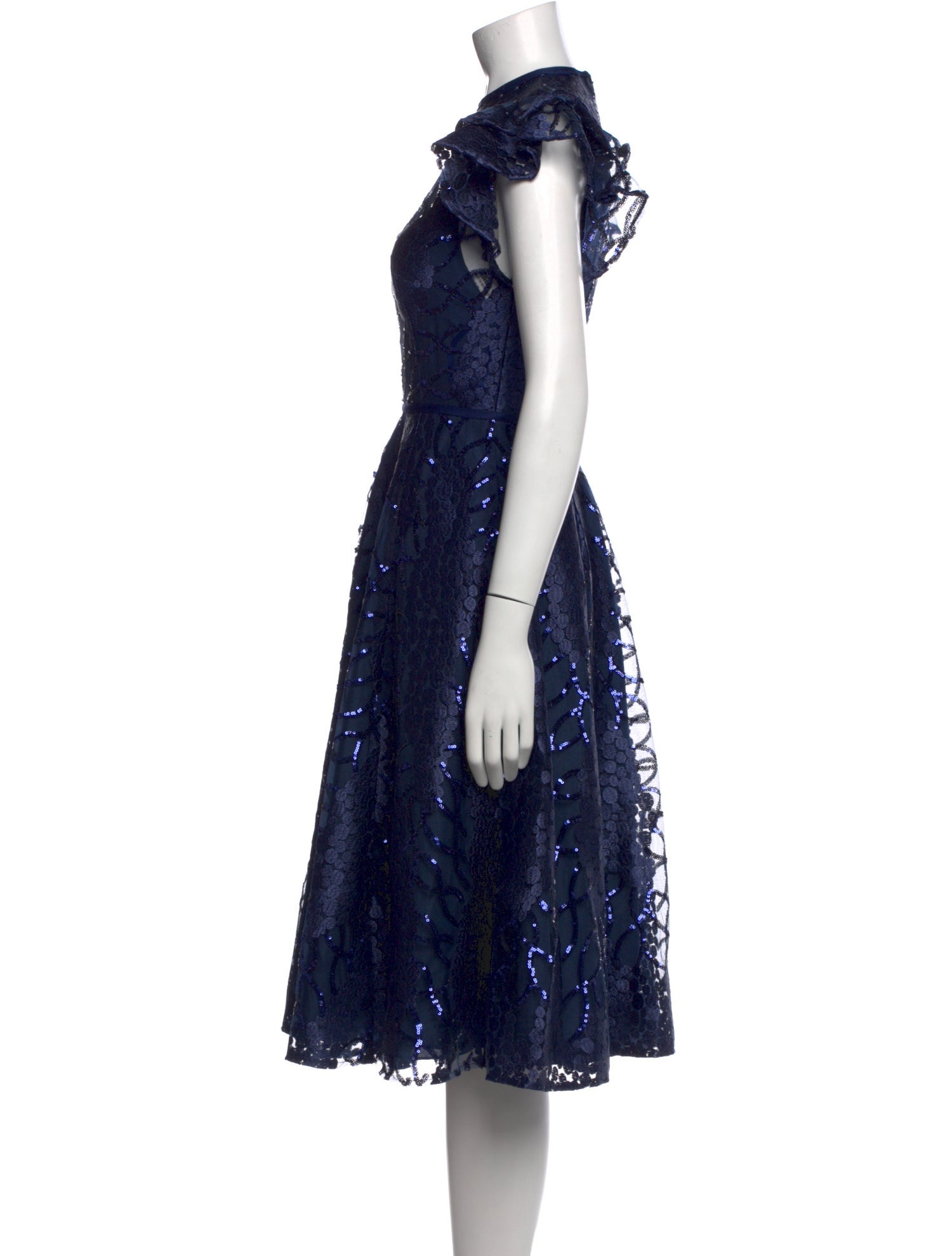 Mac Duggal Lace Pattern Midi Length Dress w/ Tags