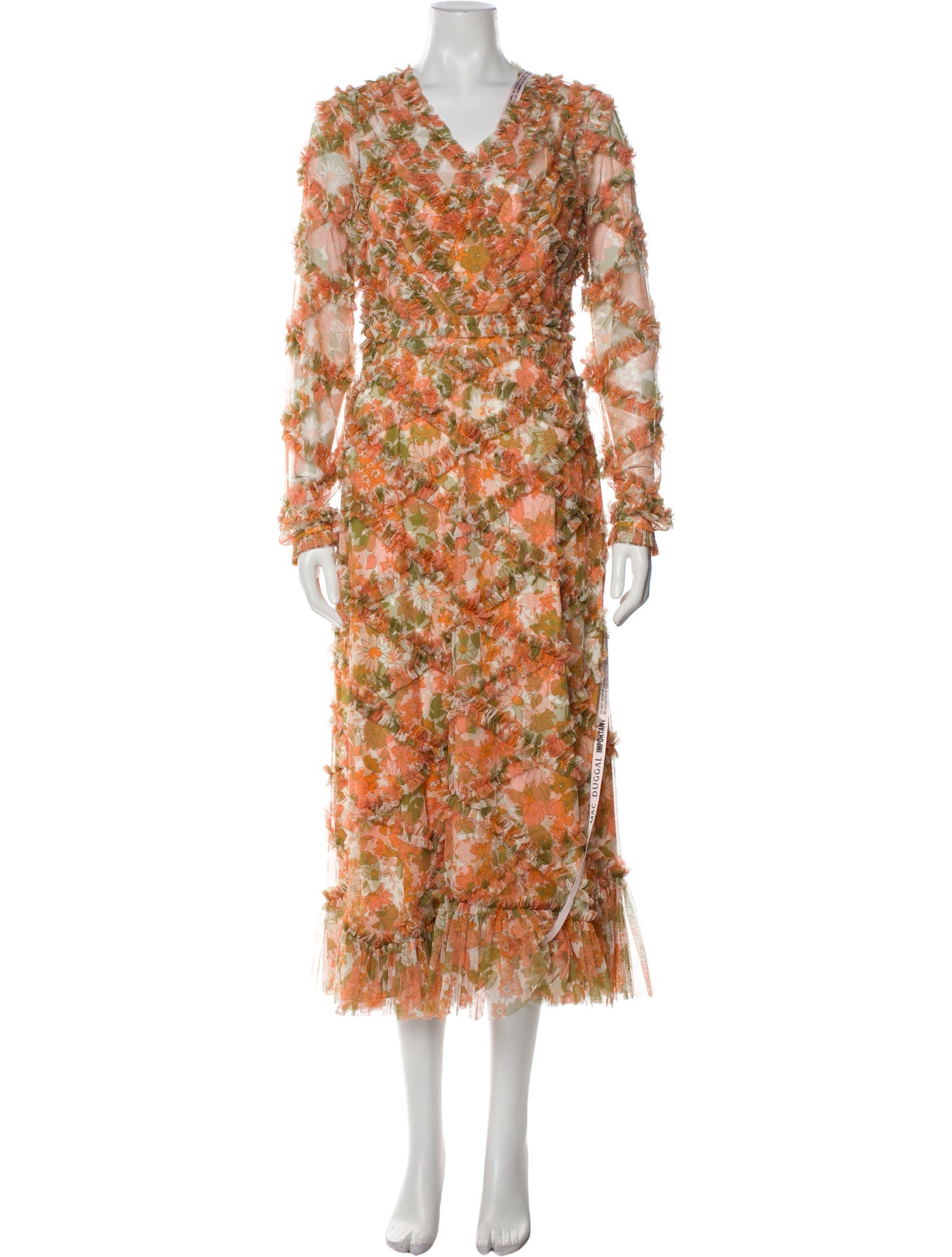 Mac Duggal Printed Long Dress w/ Tags