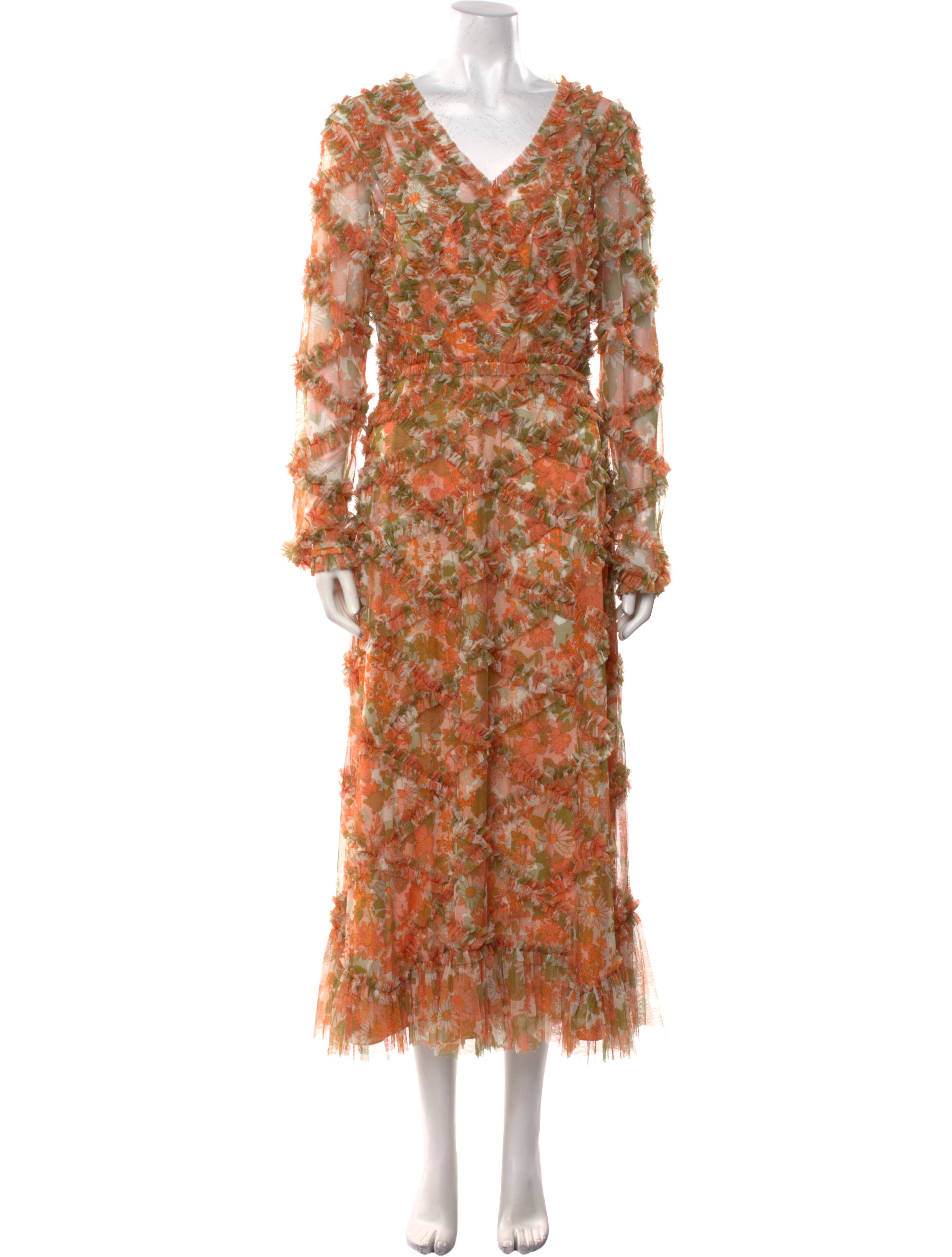 Mac Duggal Floral Print Long Dress w/ Tags