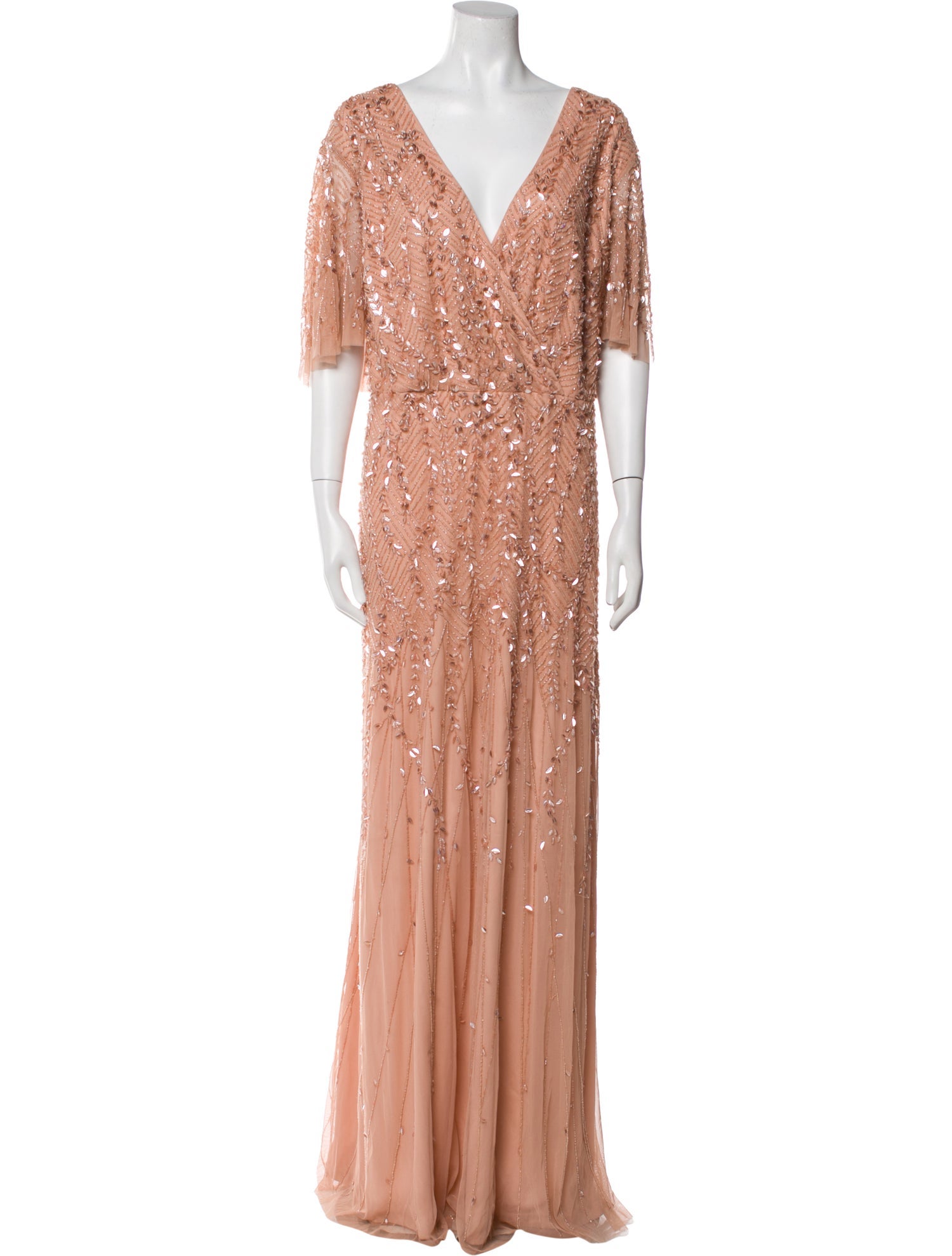 Mac Duggal V-Neck Long Dress