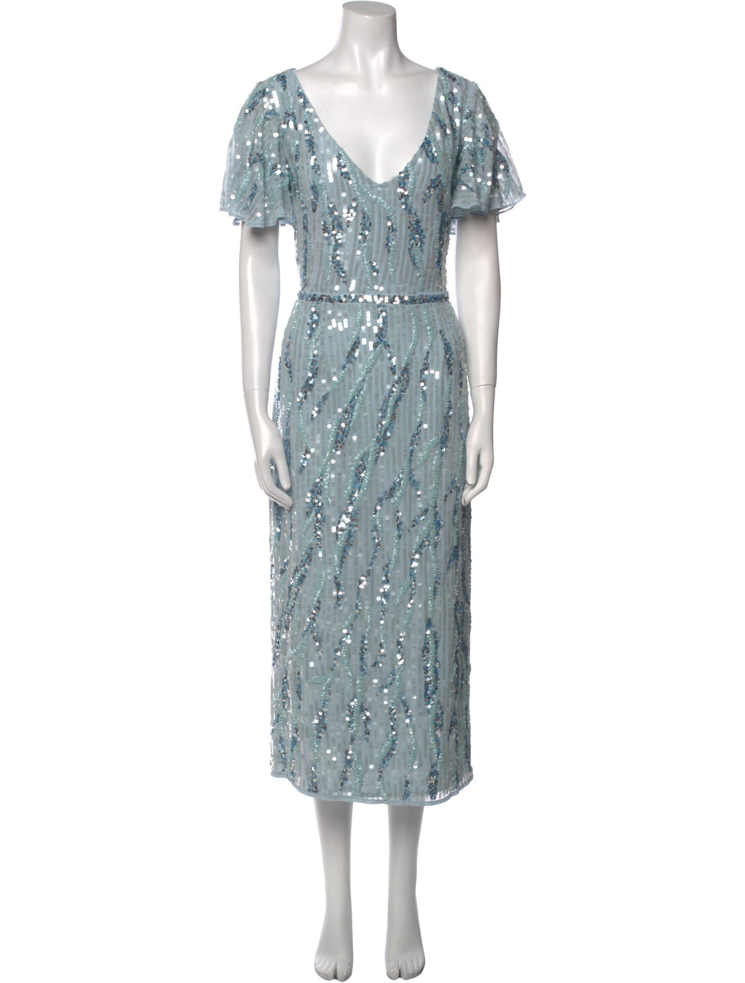 Mac Duggal V-Neck Long Dress