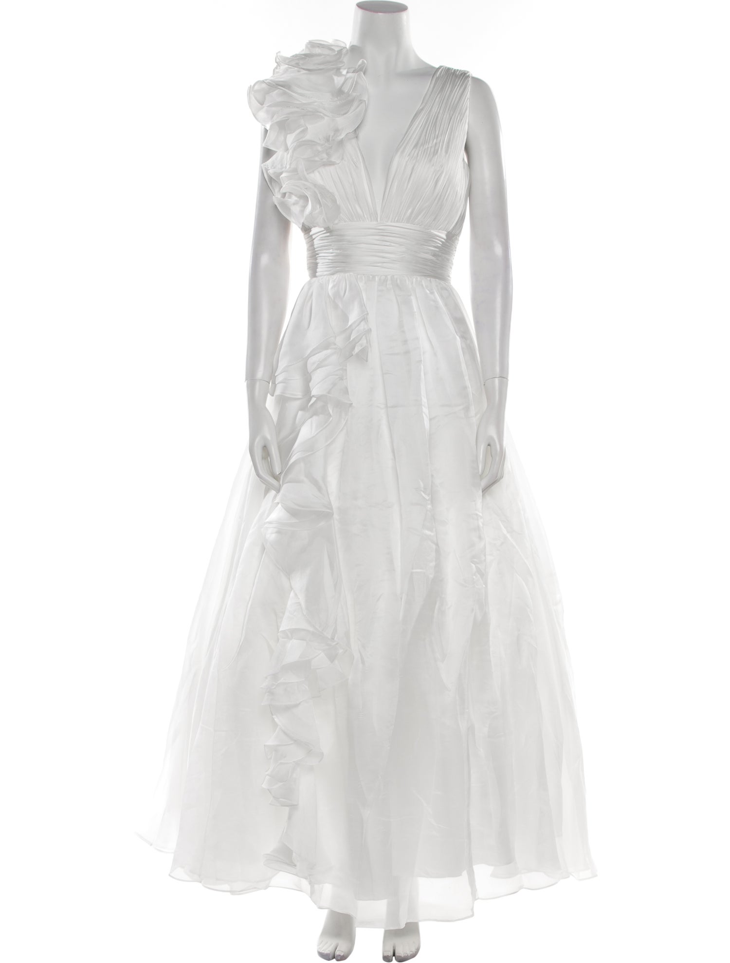 Mac Duggal Plunge Neckline Long Dress