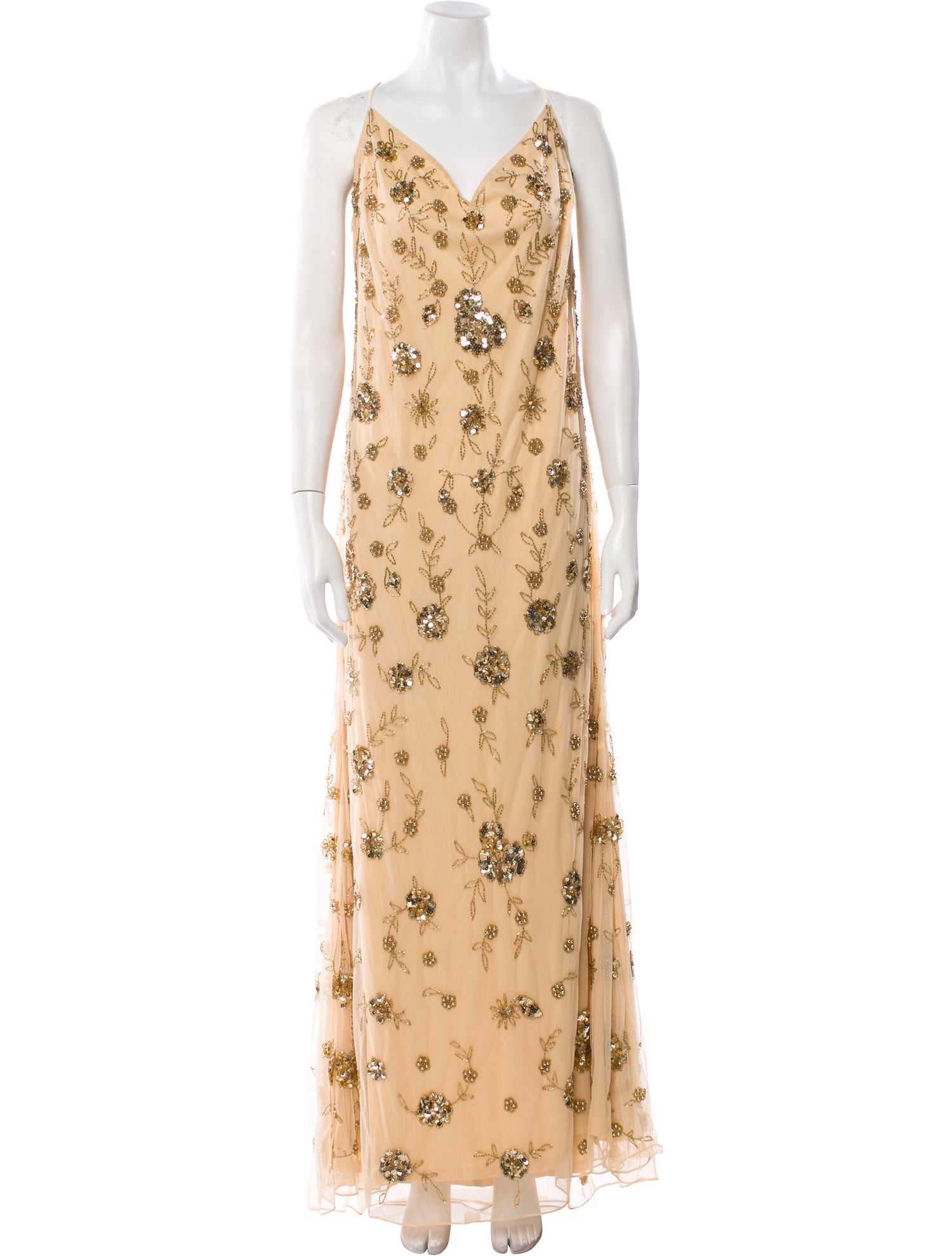 Mac Duggal Floral Print Long Dress w/ Tags