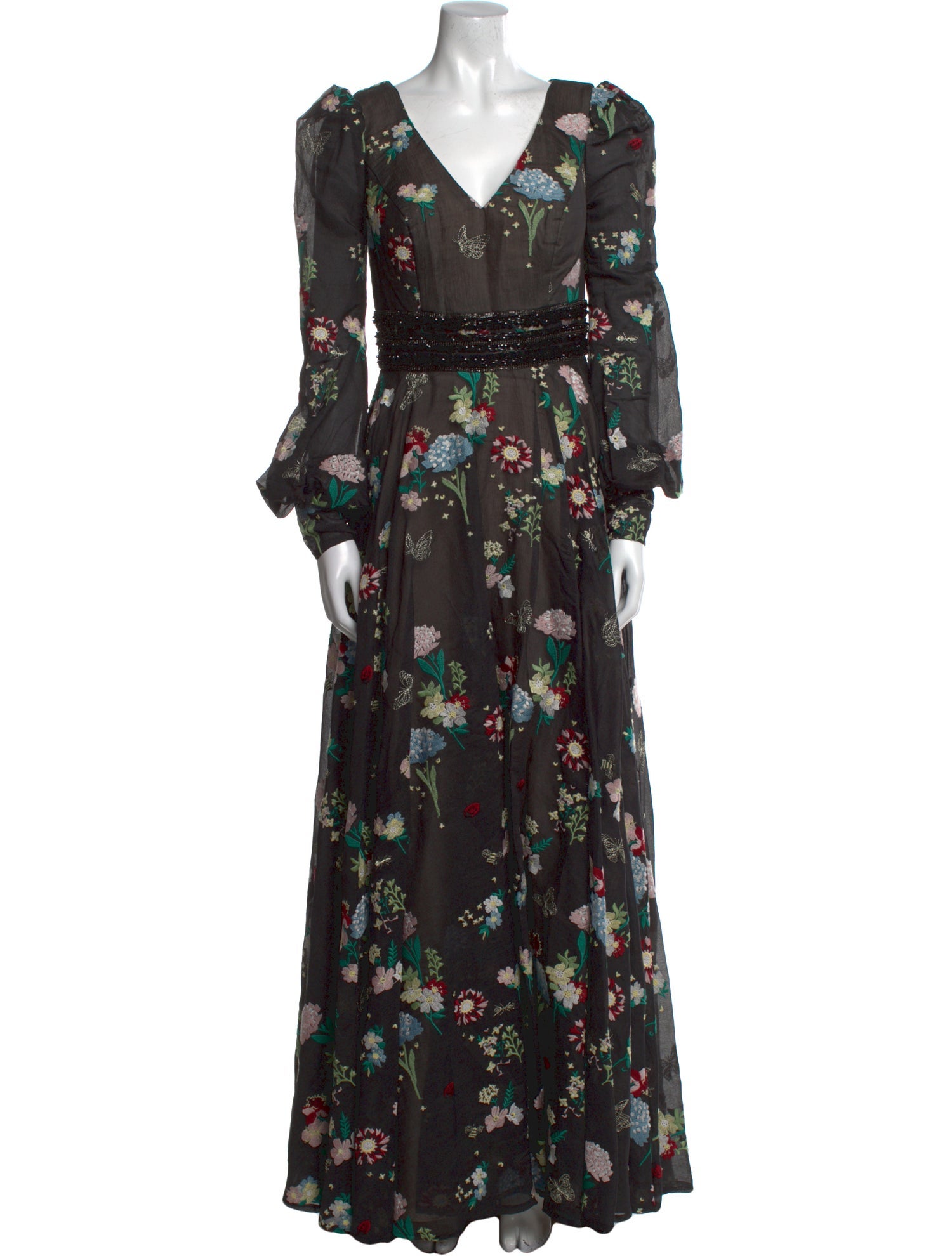 Mac Duggal Floral Print Long Dress w/ Tags