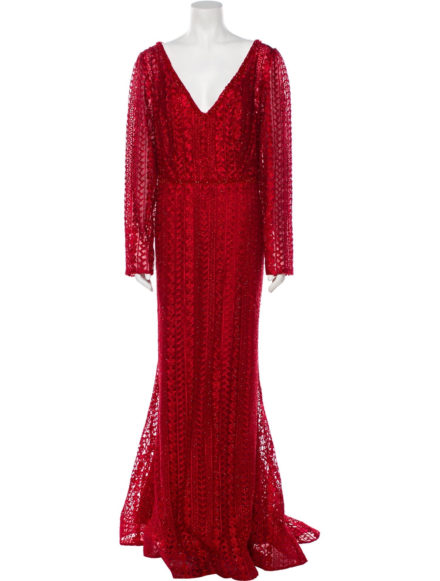 Mac Duggal V-Neck Long Dress