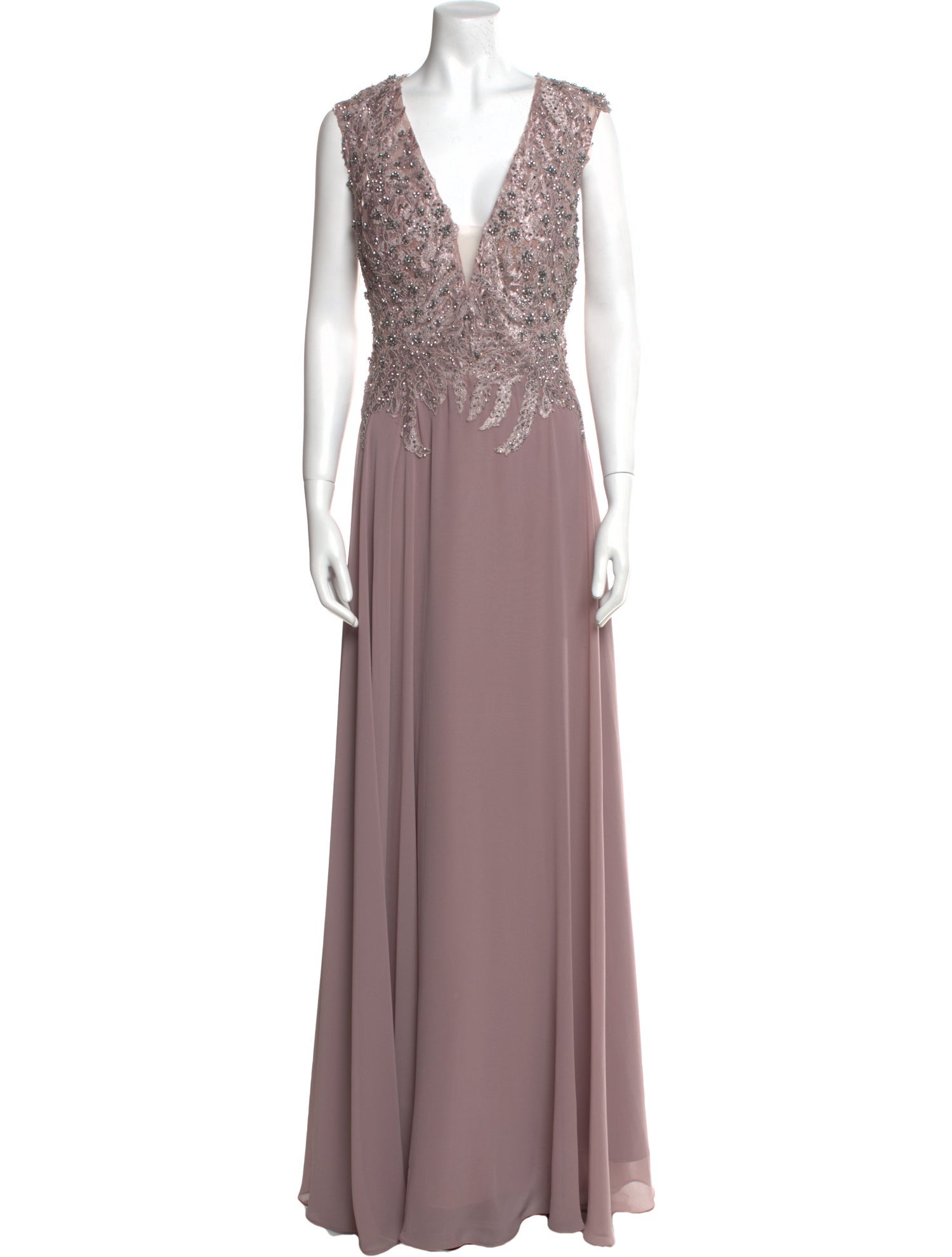 Mac Duggal V-Neck Long Dress