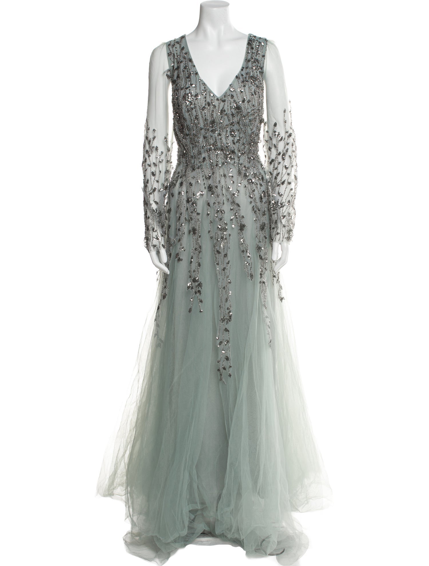 Mac Duggal Patterned Long Dress