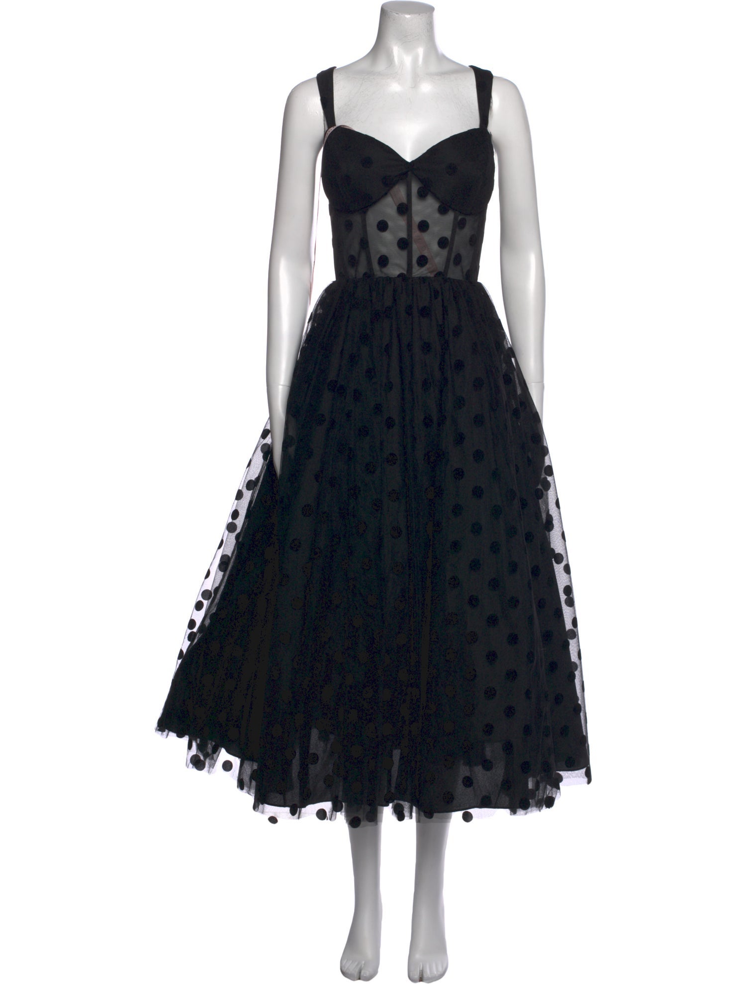 Mac Duggal Polka Dot Print Long Dress