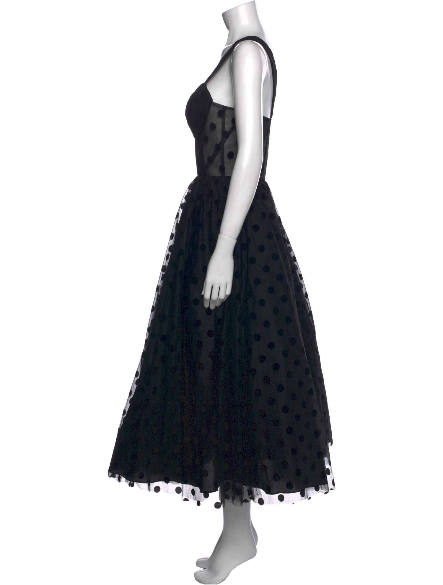 Mac Duggal Polka Dot Print Long Dress