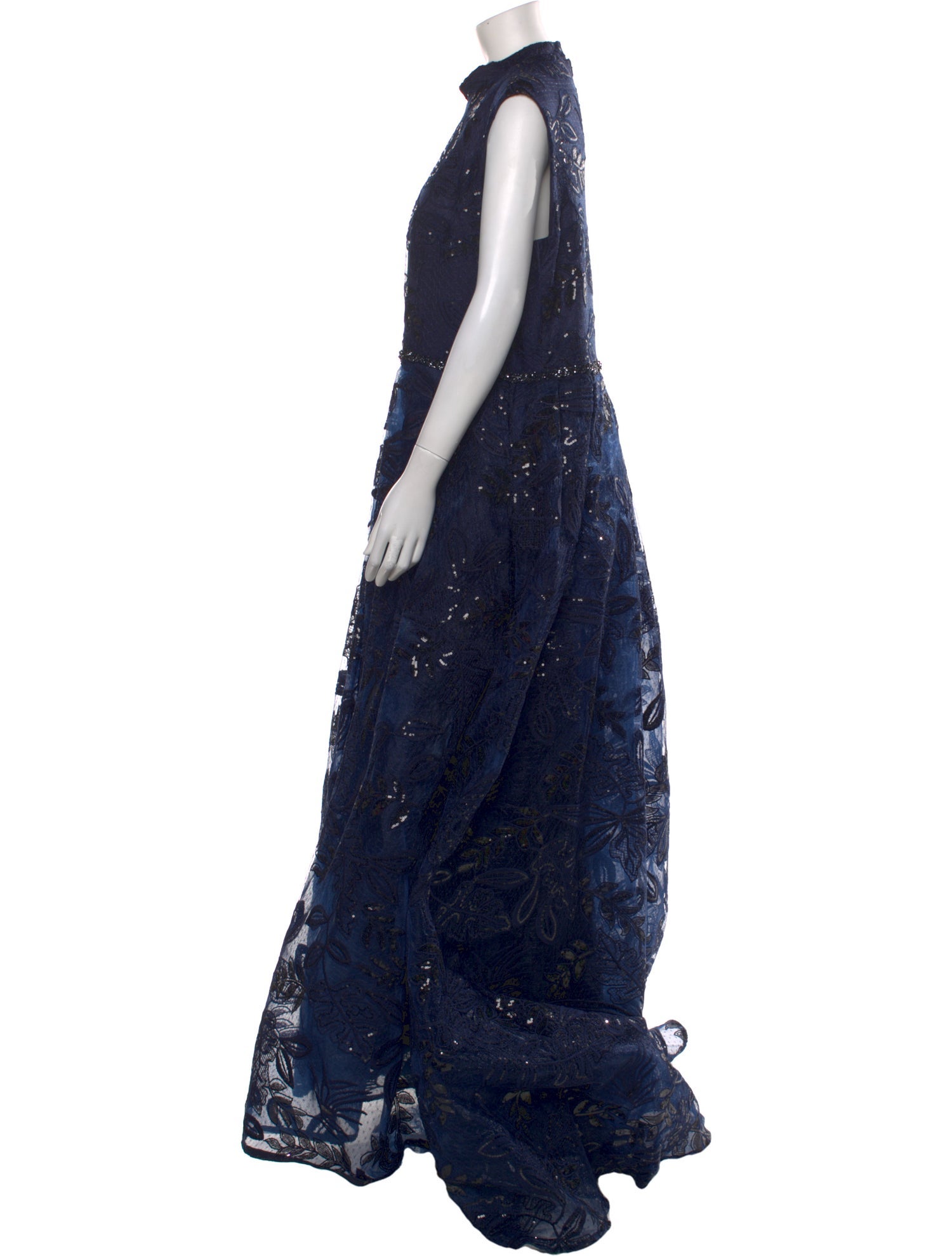 Mac Duggal Lace Pattern Long Dress