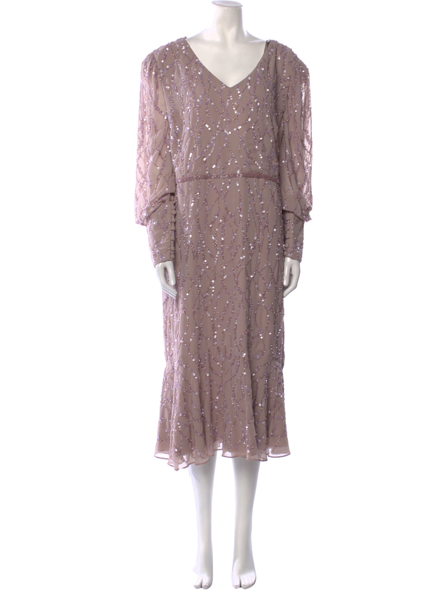 Mac Duggal Patterned Midi Length Dress w/ Tags