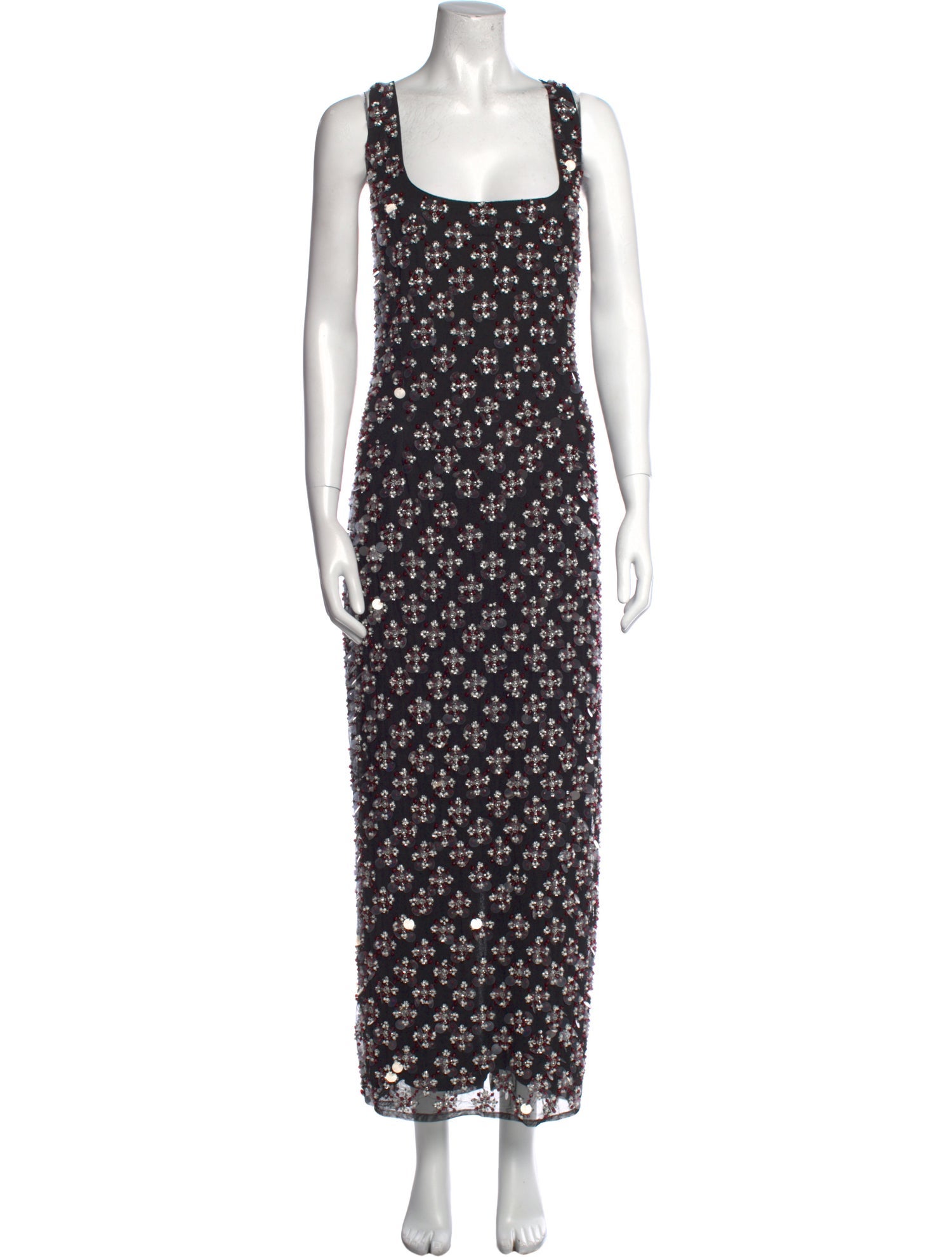 Mac Duggal Floral Print Long Dress