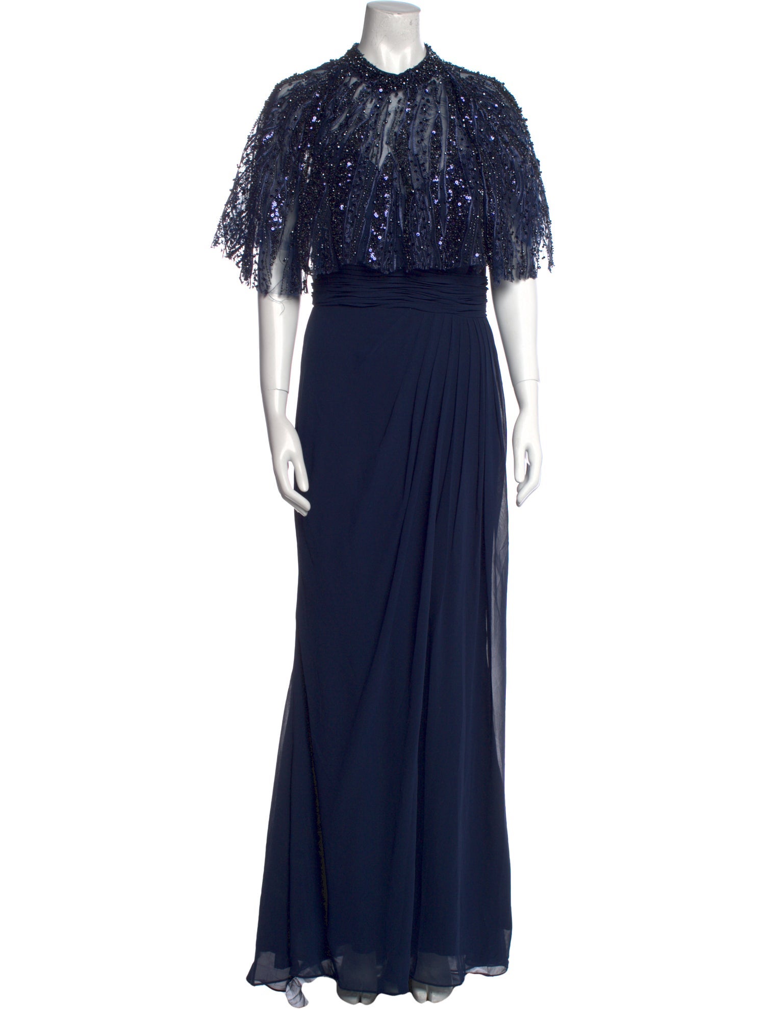 Mac Duggal Crew Neck Long Dress w/ Tags