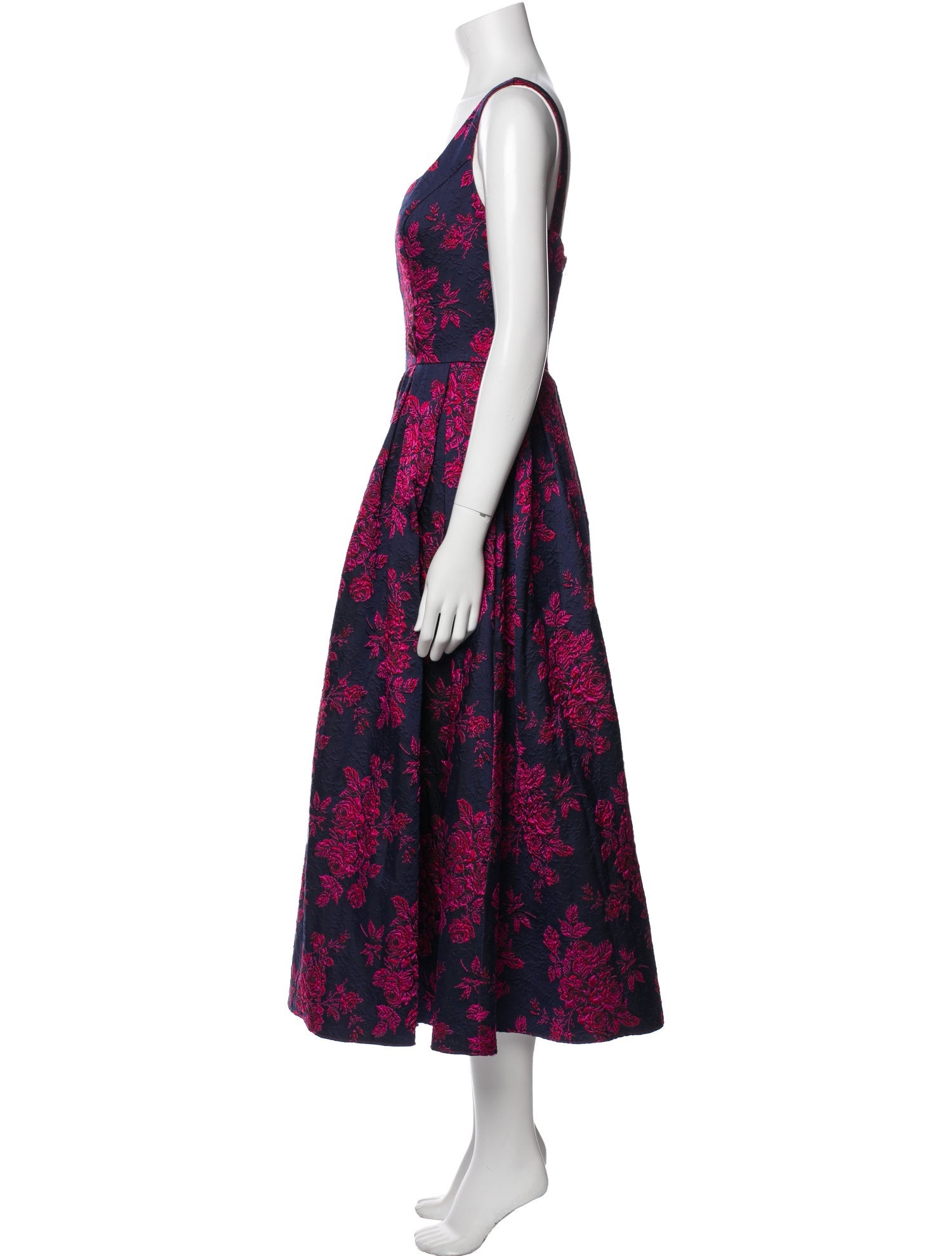 Mac Duggal Floral Print Long Dress