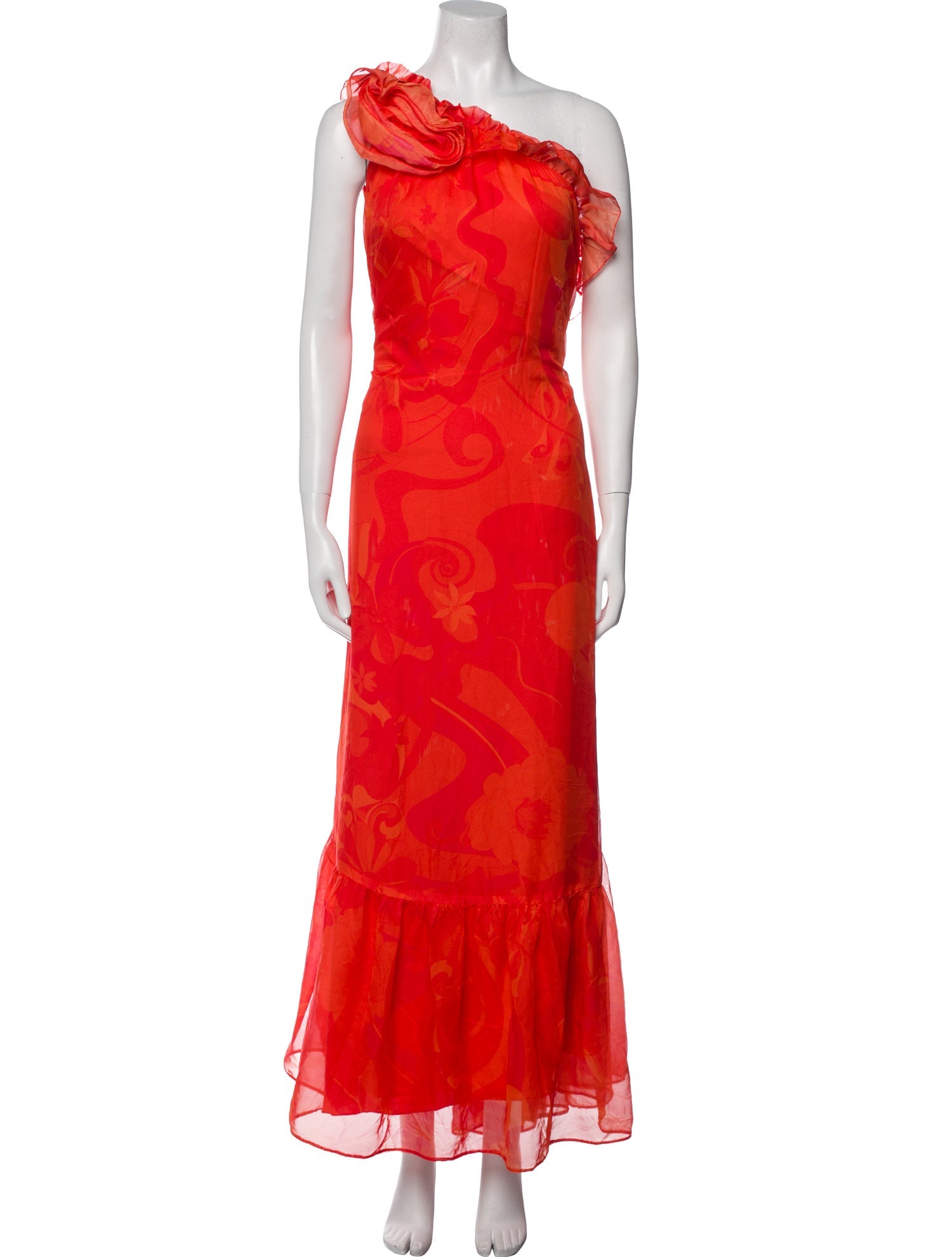 Mac Duggal Printed Long Dress